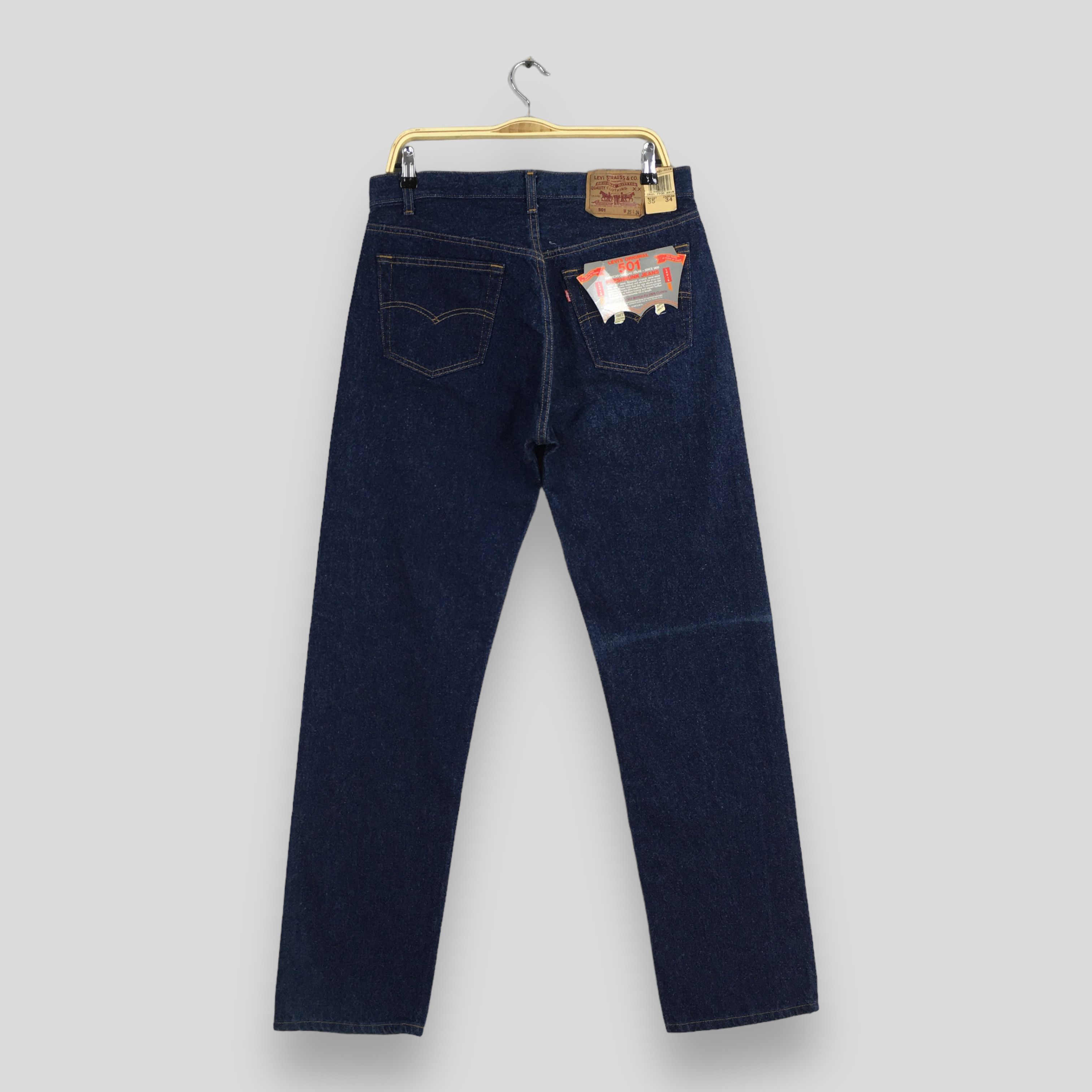Levi's Size 32x33.5 Vintage 90s Levi's 501 Faded Blue Jeans S2080 Size US 32 / EU 48 - 8 Thumbnail