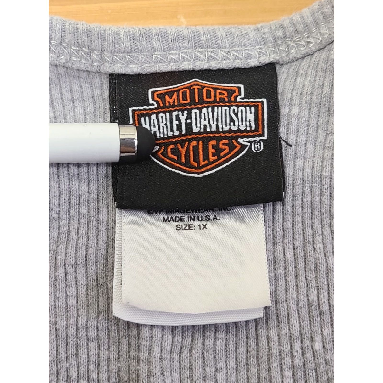 Harley Davidson Harley-Davidson Tank Top Women's 1X Gray Sleeveless Made in USA Shirt Women USA Logo Cotton Knit All Seasons Breathable Regular Shirt Size XL / US 12-14 / IT 48-50 - 3 Thumbnail