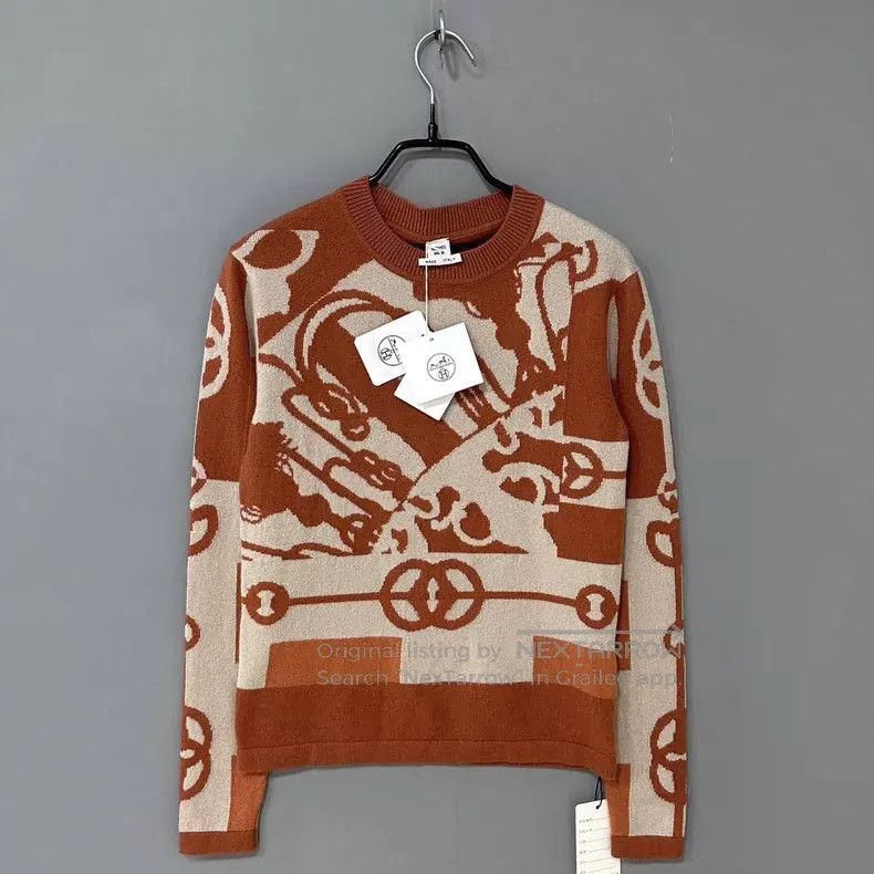 Hermes Hermes Chain Pattern Pure Cashmere Sweater Size XXS / US 00 / IT 34 - 2 Thumbnail