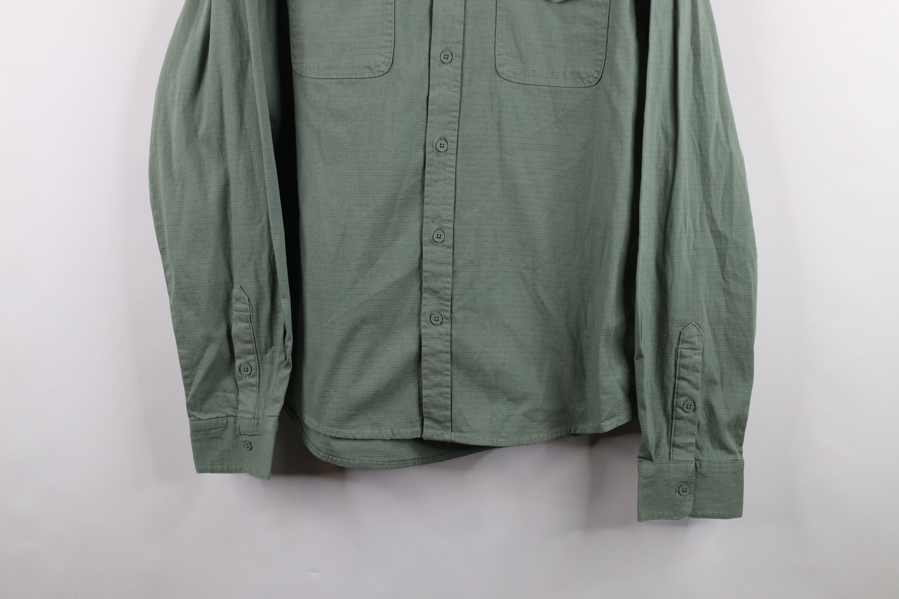 Onia × Vintage Onia Terrain Ripstop Collared Button Shirt Green Cotton Size US L / EU 52-54 / 3 - 3 Thumbnail