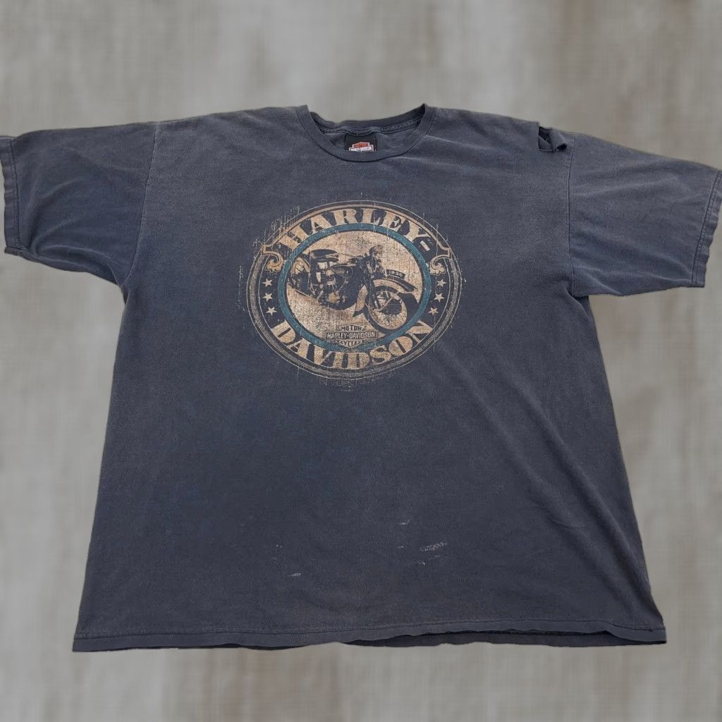 Harley Davidson VINTAGE Harley-Davidson Shirt Men XL T-Shirt Graphic Print Skull Grunge 80s 2000s USA Biker Logo Size US XL / EU 56 / 4 - 1 Thumbnail
