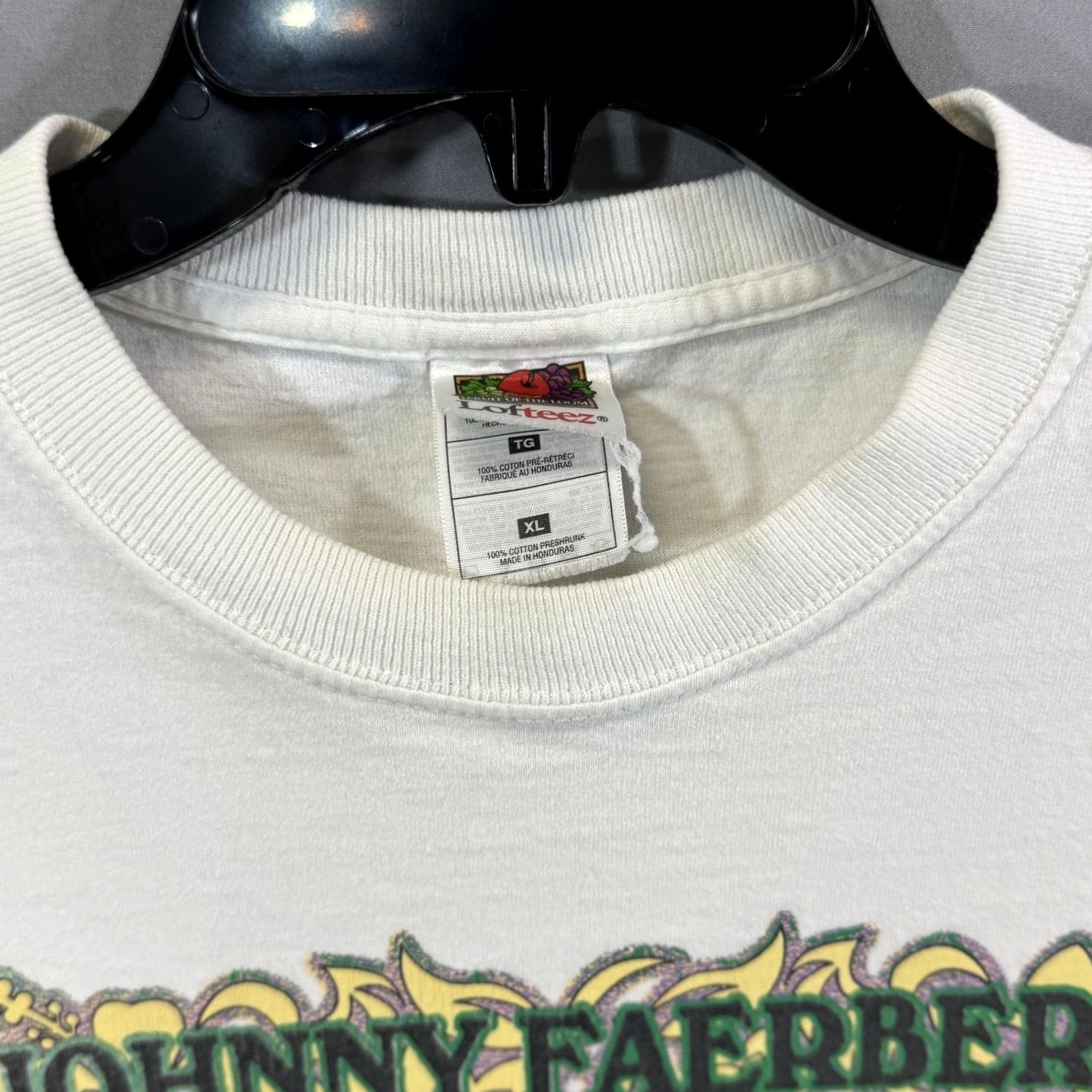 Fruit Of The Loom VINTAGE Johnny Faerber Shirt Mens XL White T-Shirt Graphic Print Honolulu Hawaii 10K Run 2002 Tee Size US XL / EU 56 / 4 - 4 Thumbnail