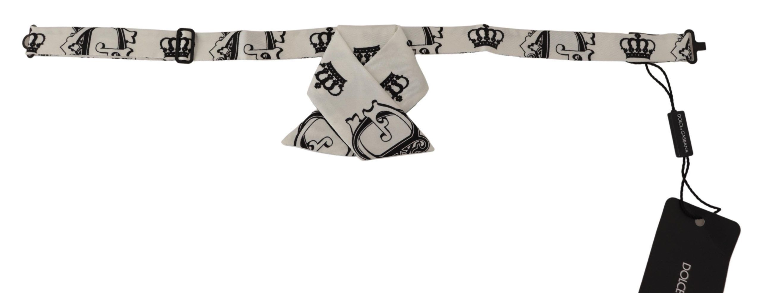 Dolce & Gabbana Elegant Silk Crown-Patterned Bow Men's Tie Size ONE SIZE - 1 Thumbnail