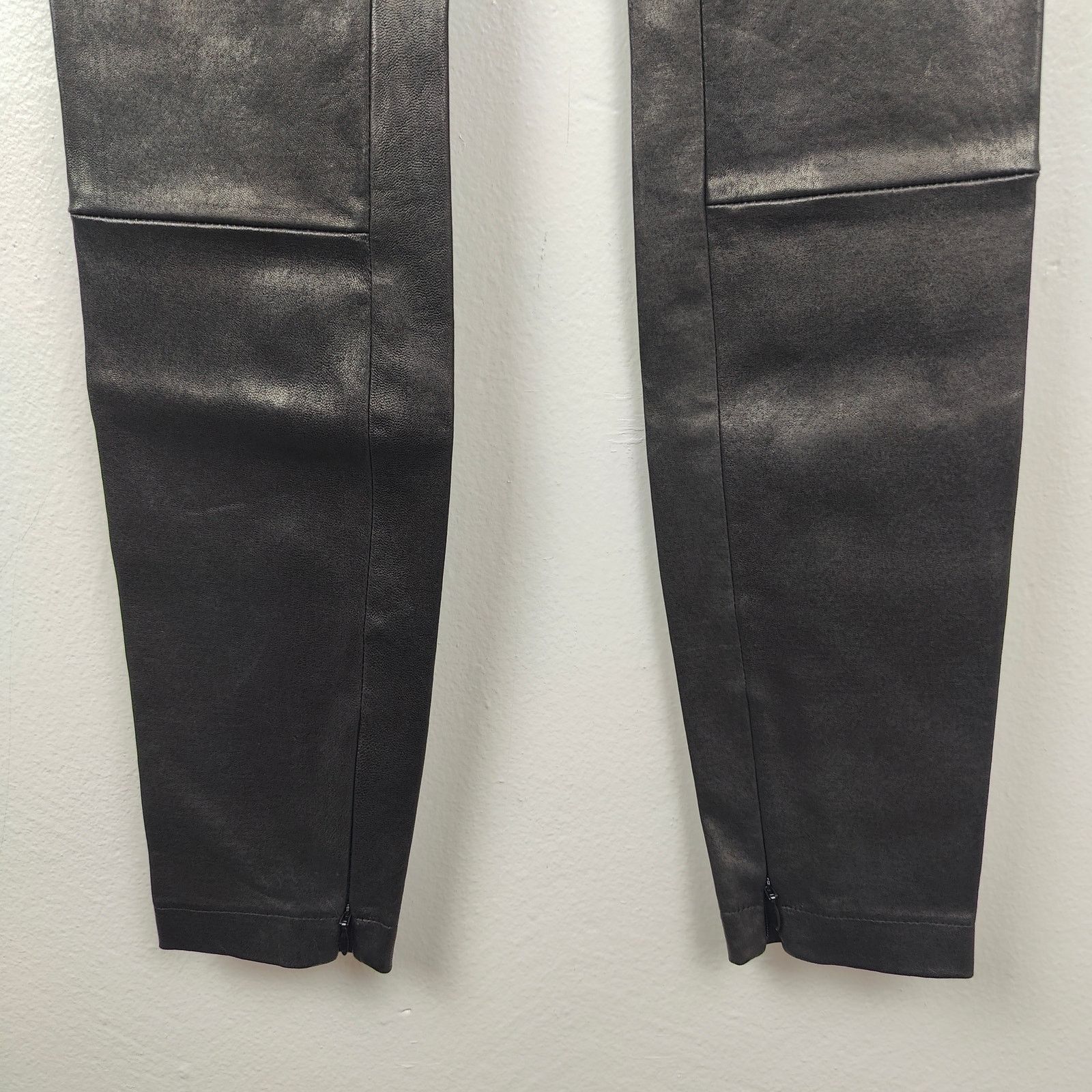 Other Intermix Melanie Lamb Leather Pants Womens 0 Black Leggings Size 25" / US 0 / IT 36 - 3 Thumbnail
