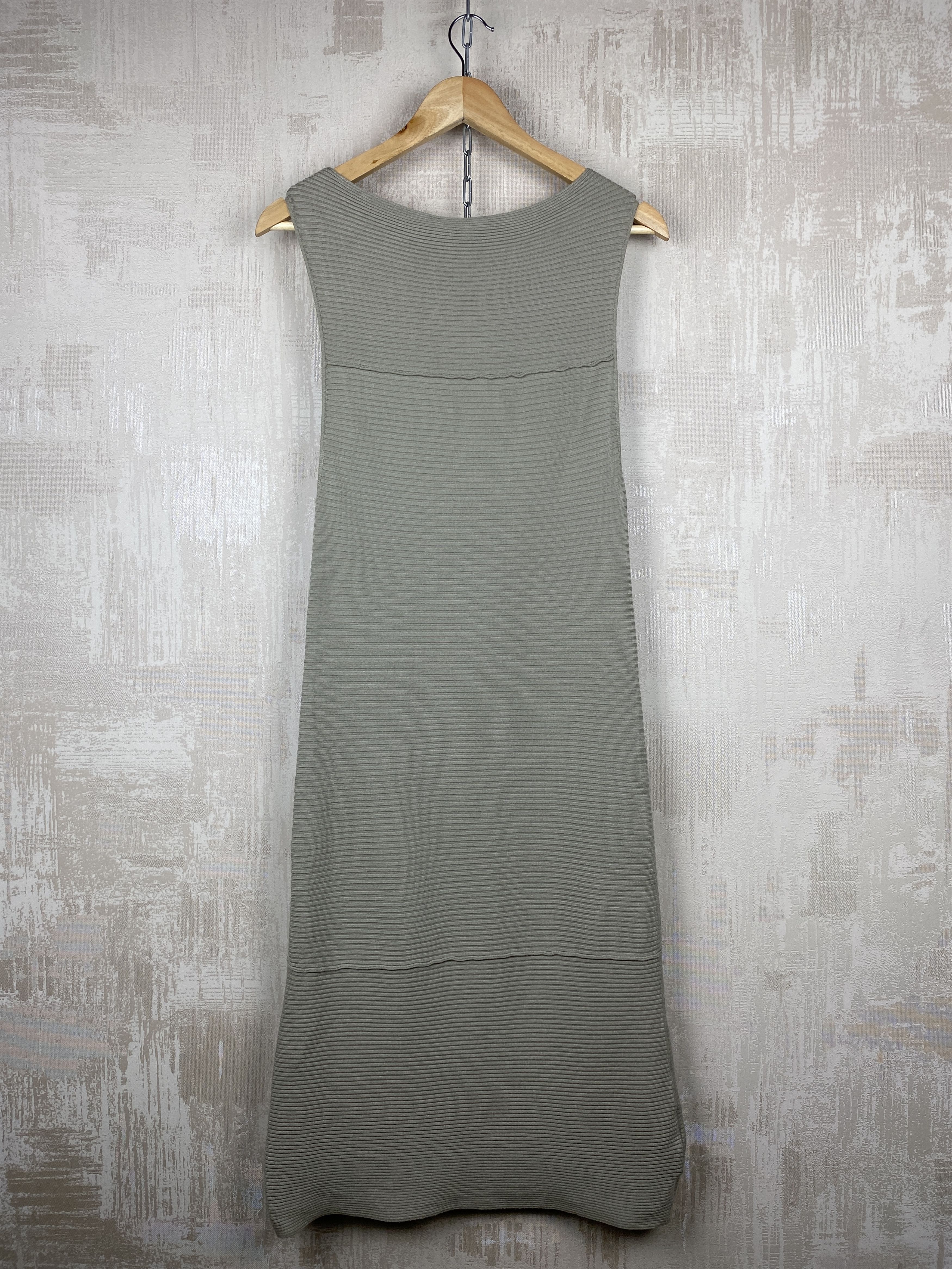Sarah Pacini Sarah Pacini Beige Textured Knit Sleeveless Midi Dress Size ONE SIZE - 7 Thumbnail