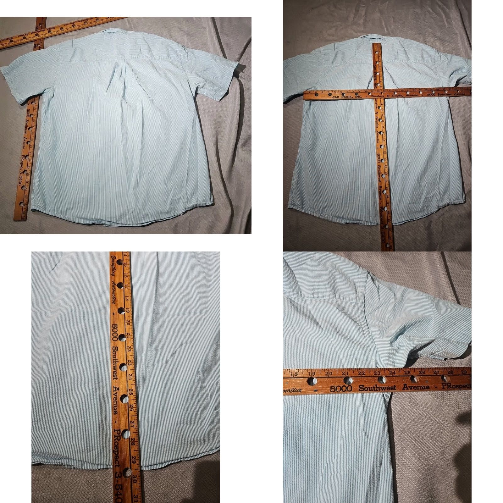 Vintage L.L. Bean Shirt Mens XL White Blue Railroad Stripe Seersucker Button Preppy Oxford Size US XL / EU 56 / 4 - 8 Thumbnail