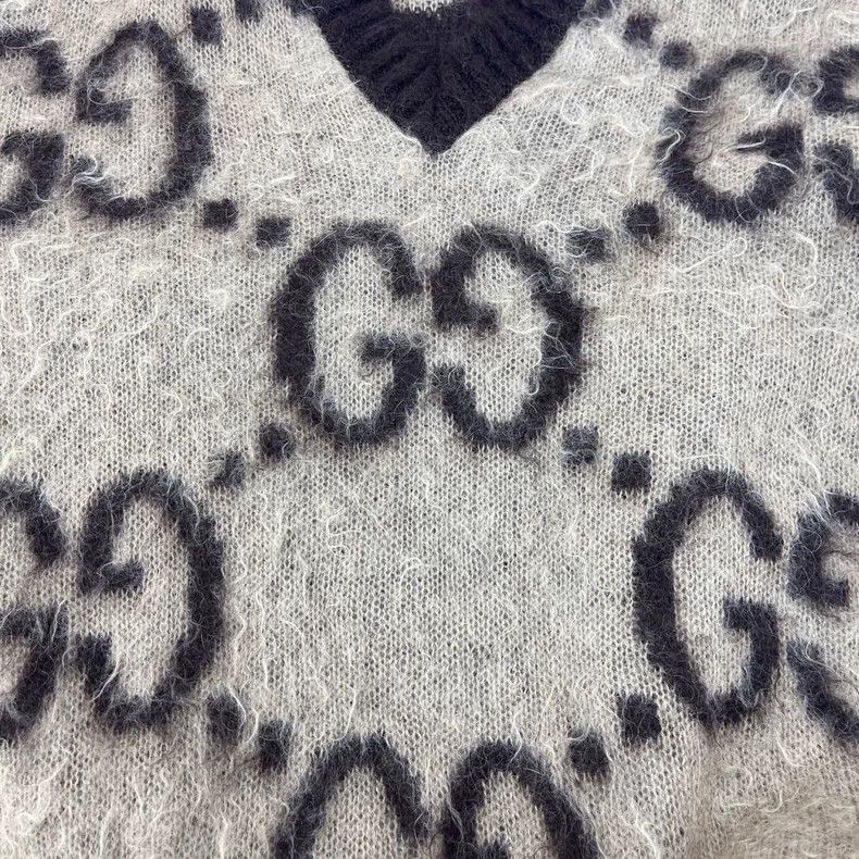 Gucci Gucci Coffee-colored big Glogo horsehair small V-neck sweat Size US XS / EU 42 / 0 - 7 Thumbnail