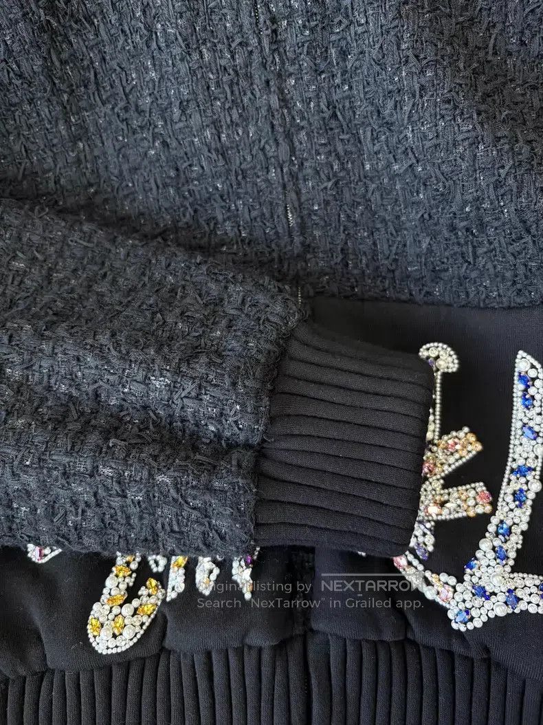Chanel Chanel 22A black heavy industry stud beaded tweed stand-up Size M / US 6-8 / IT 42-44 - 5 Thumbnail