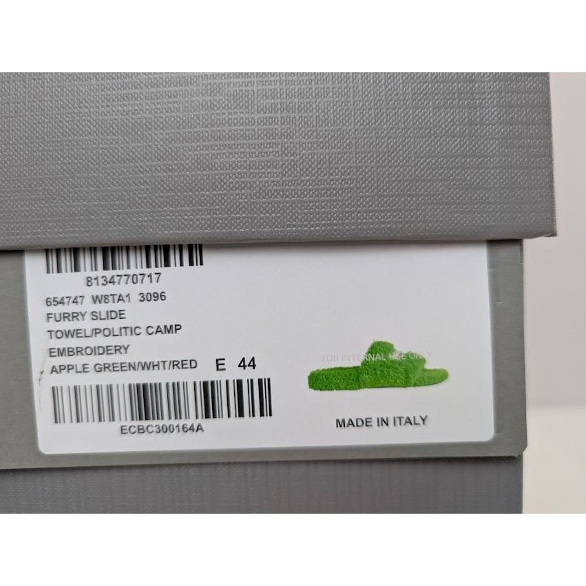 Balenciaga o1rshd1 Q:2 / Furry Political Campaign Slide Sandal in Apple Size US 11 / EU 44 - 24 Thumbnail