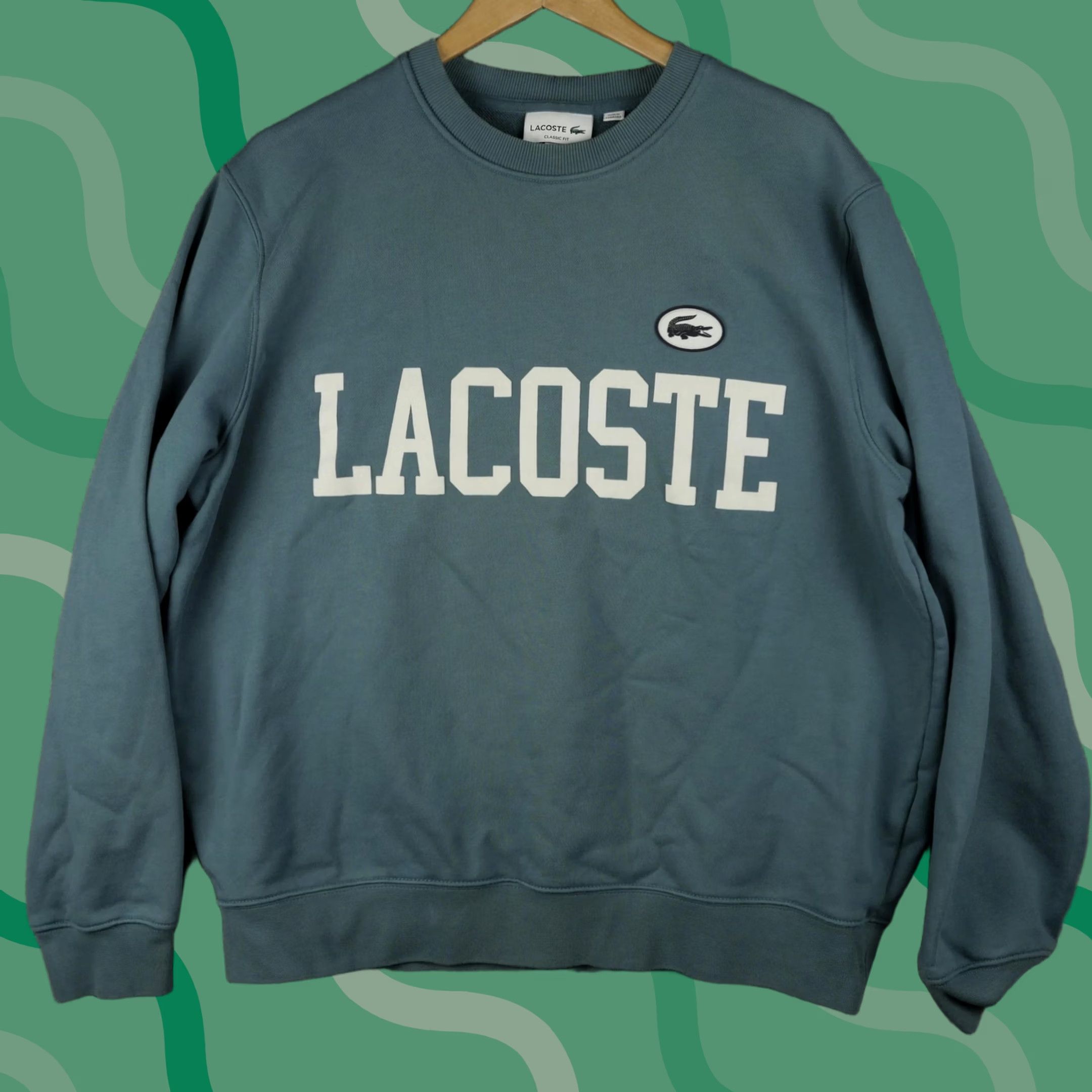 Lacoste Lacoste Sweatshirt Mens XL Blue Crewneck Pullover Big Logo Classic Fit Fleece Size US XL / EU 56 / 4 - 1 Thumbnail