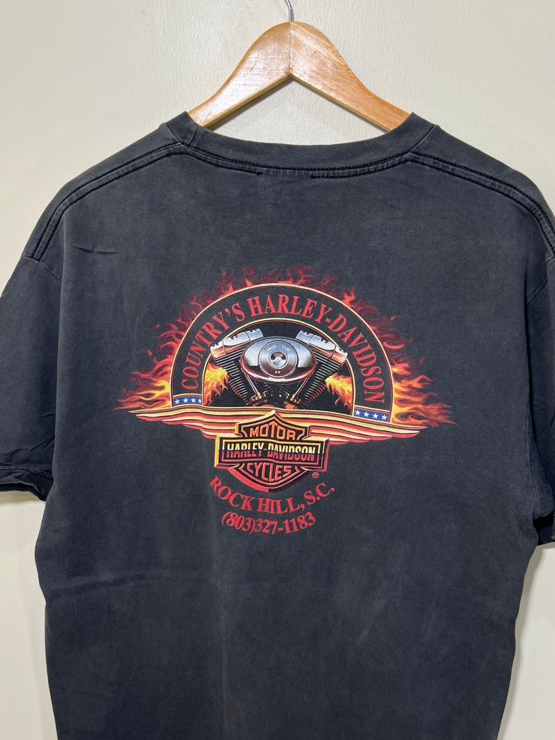 Harley Davidson × Vintage Vintage Harley Davidson shirt Fire bnz01 Size US L / EU 52-54 / 3 - 3 Thumbnail