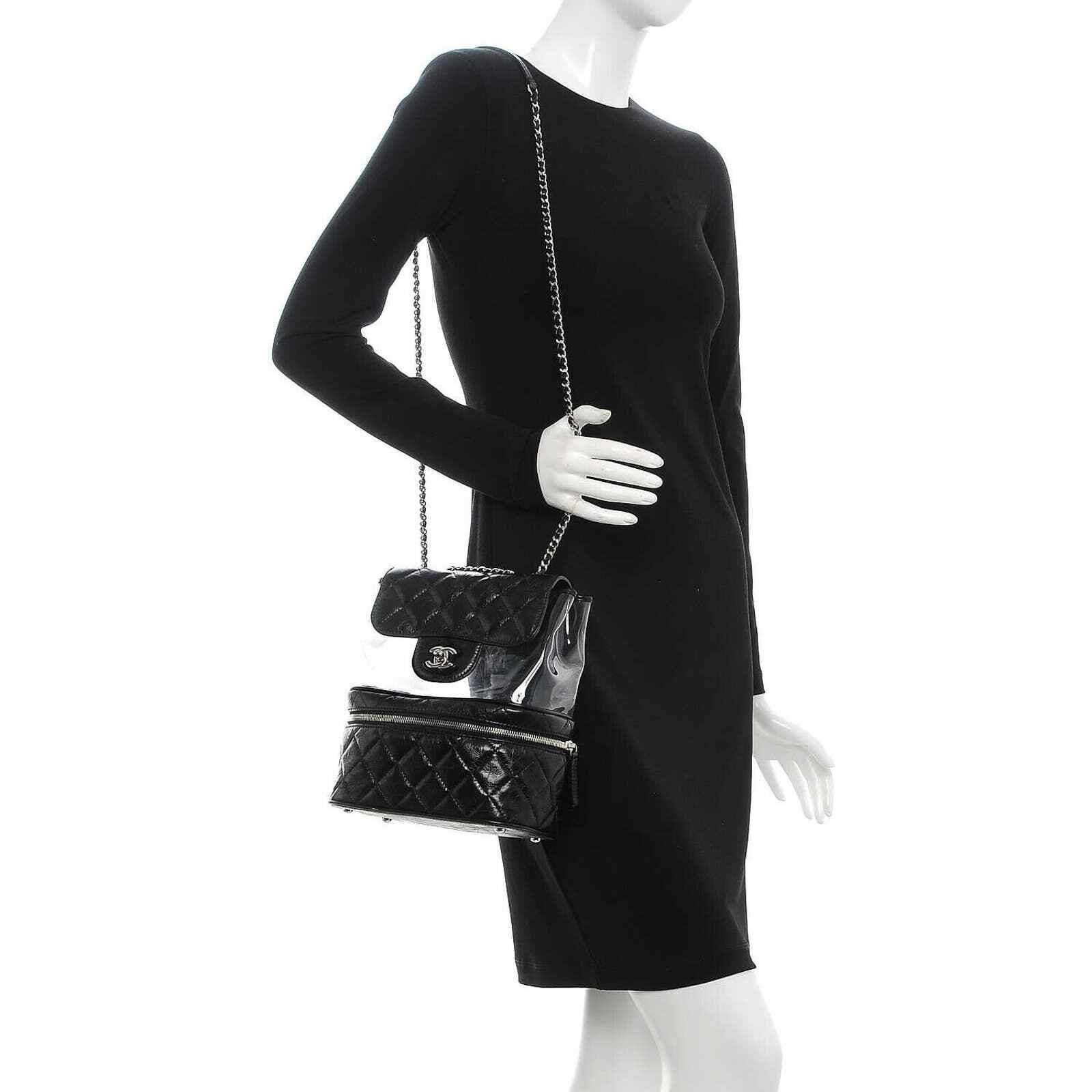 Chanel Chanel Calfskin PVC Quilted Large Silver Chain Shoulder Bag Size ONE SIZE - 5 Thumbnail