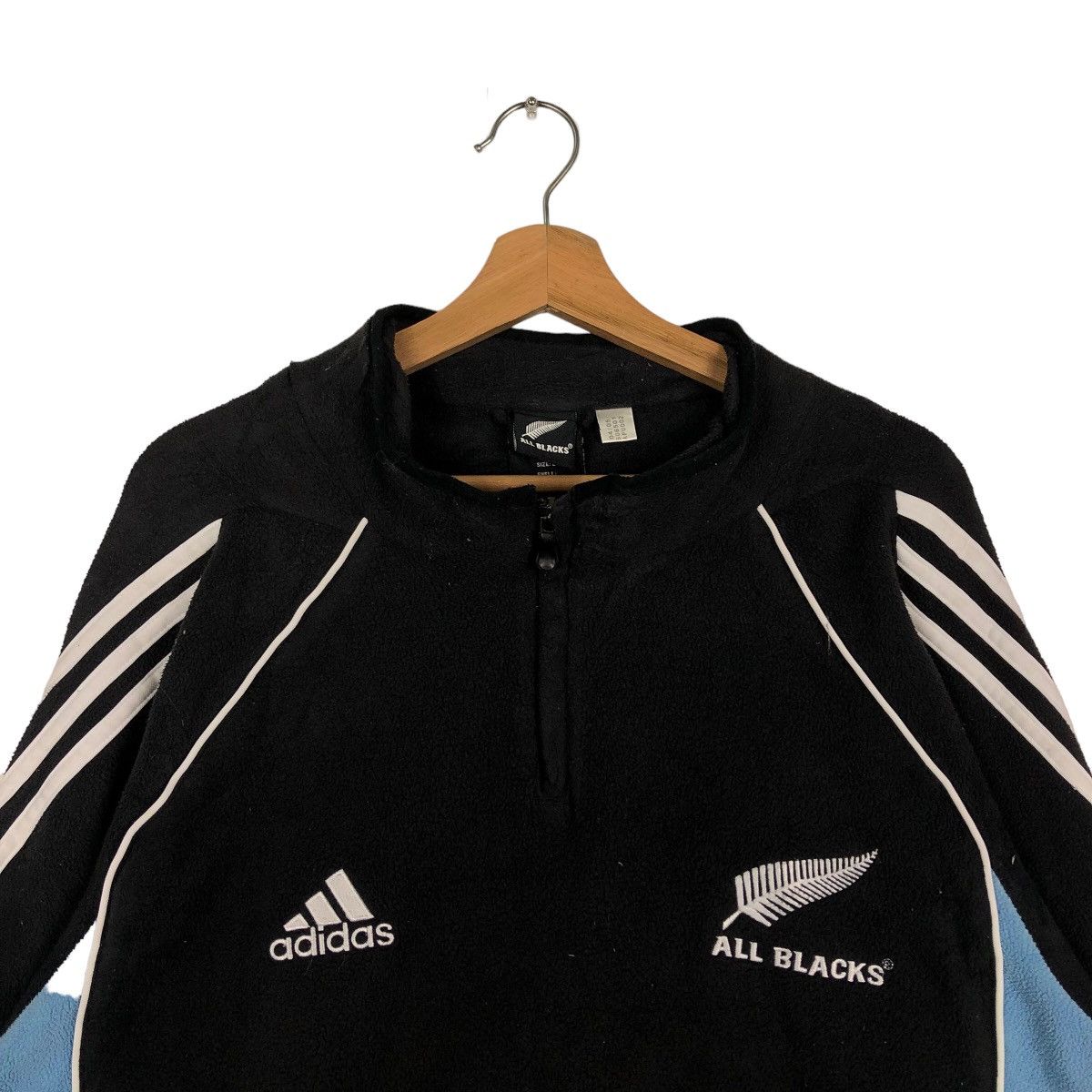 Adidas 🔥90’s Vintage Sweatshirt Long Sleeve Adidas All Black Rugby Size US L / EU 52-54 / 3 - 3 Thumbnail