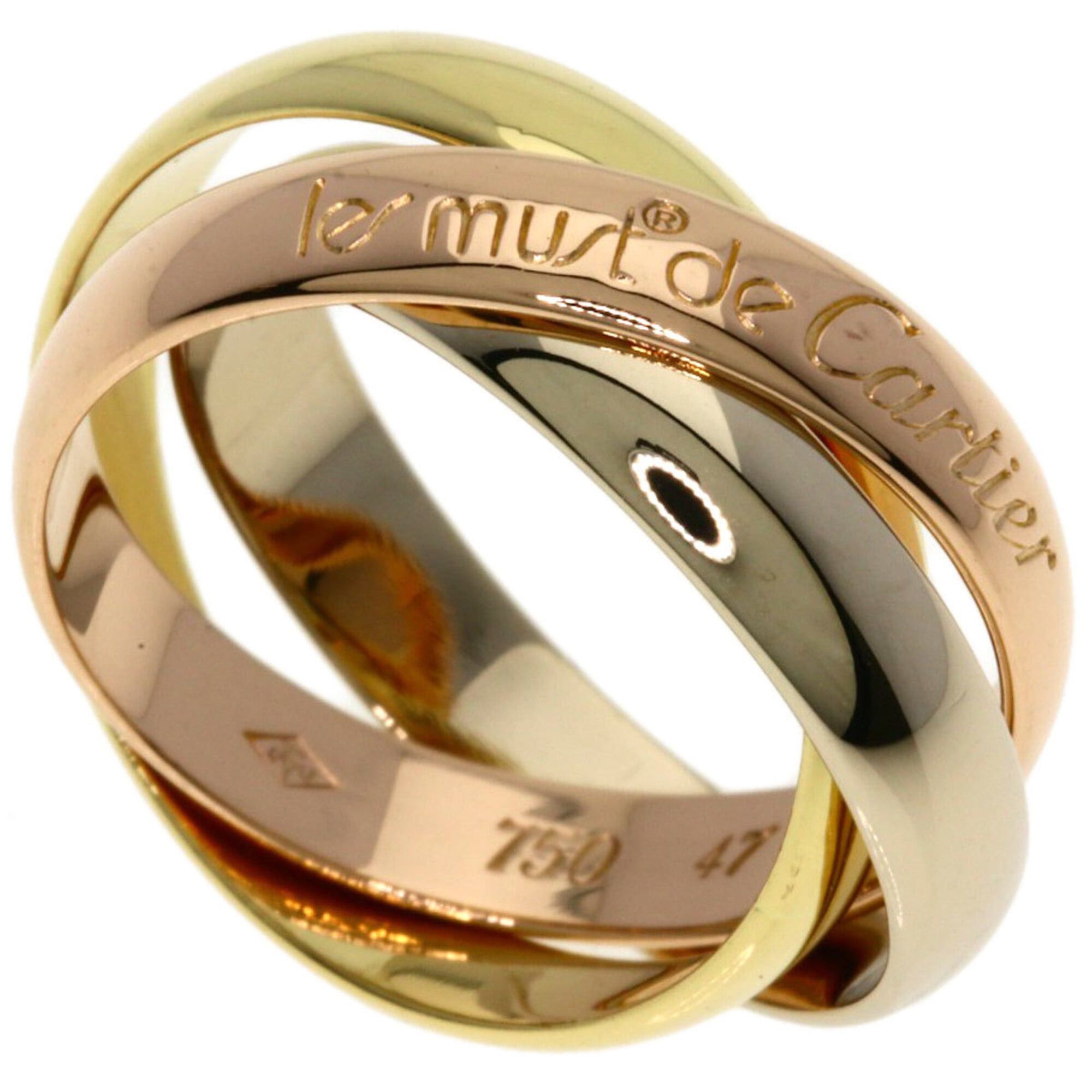 Cartier Cartier Trinity #47 Ring - 18K Yellow Gold/18K White Pink Gold Women's CARTIER Size ONE SIZE - 1 Thumbnail