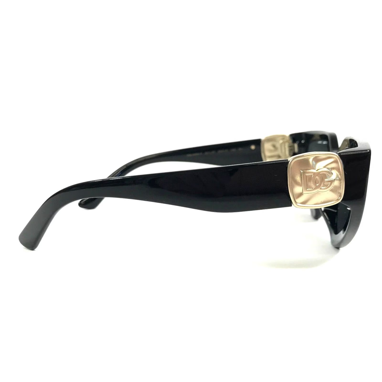 Dolce & Gabbana Dolce & Gabbana Sunglasses DG4469-F 501/87 Womens Oversized Cat Eye Black Gold Frames Dark Grey Lenses Size ONE SIZE - 4 Thumbnail