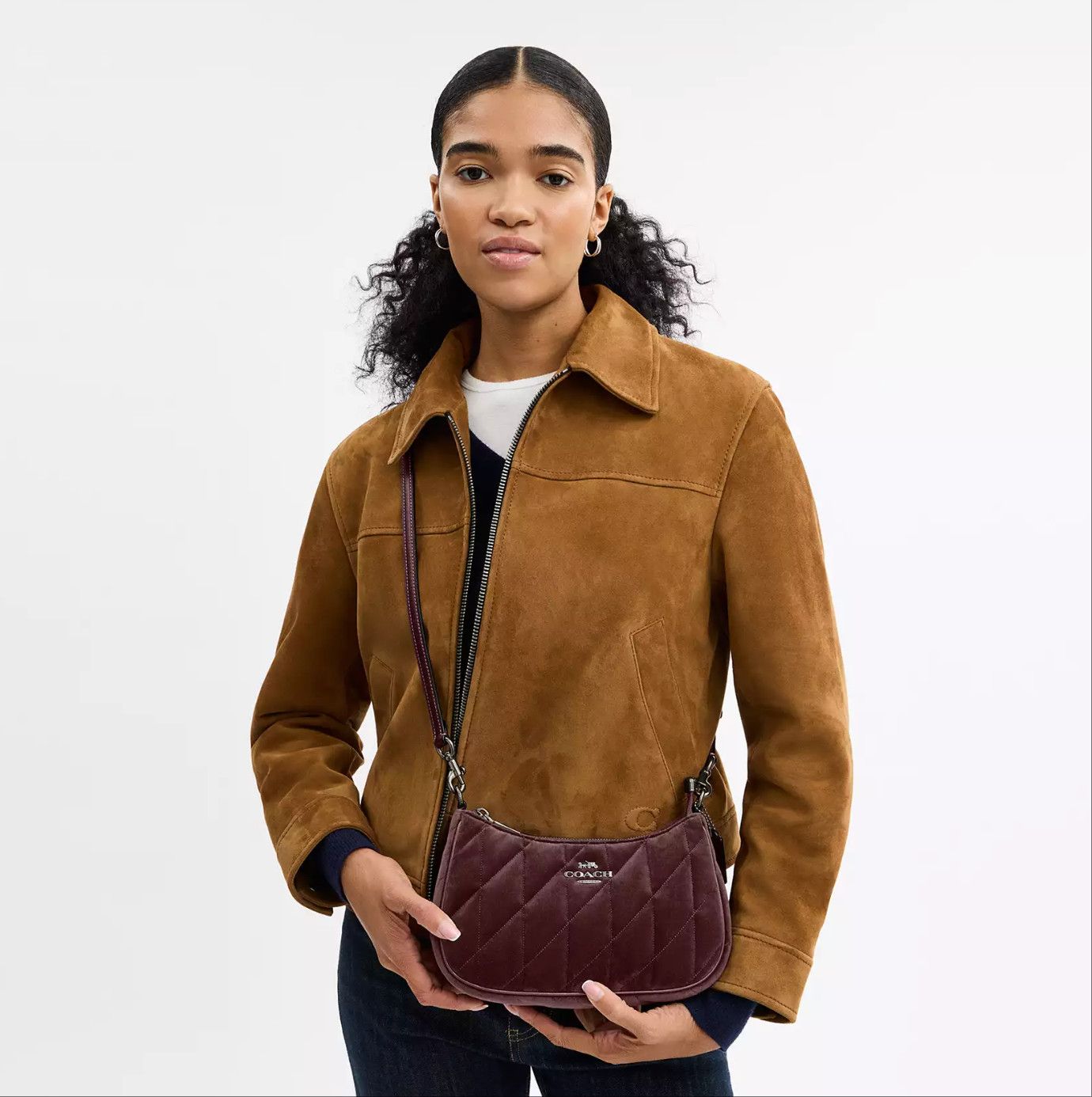 Coach Teri Shoulder Bag In Organic Cotton With Quilting CCW70 Size ONE SIZE - 9 Thumbnail