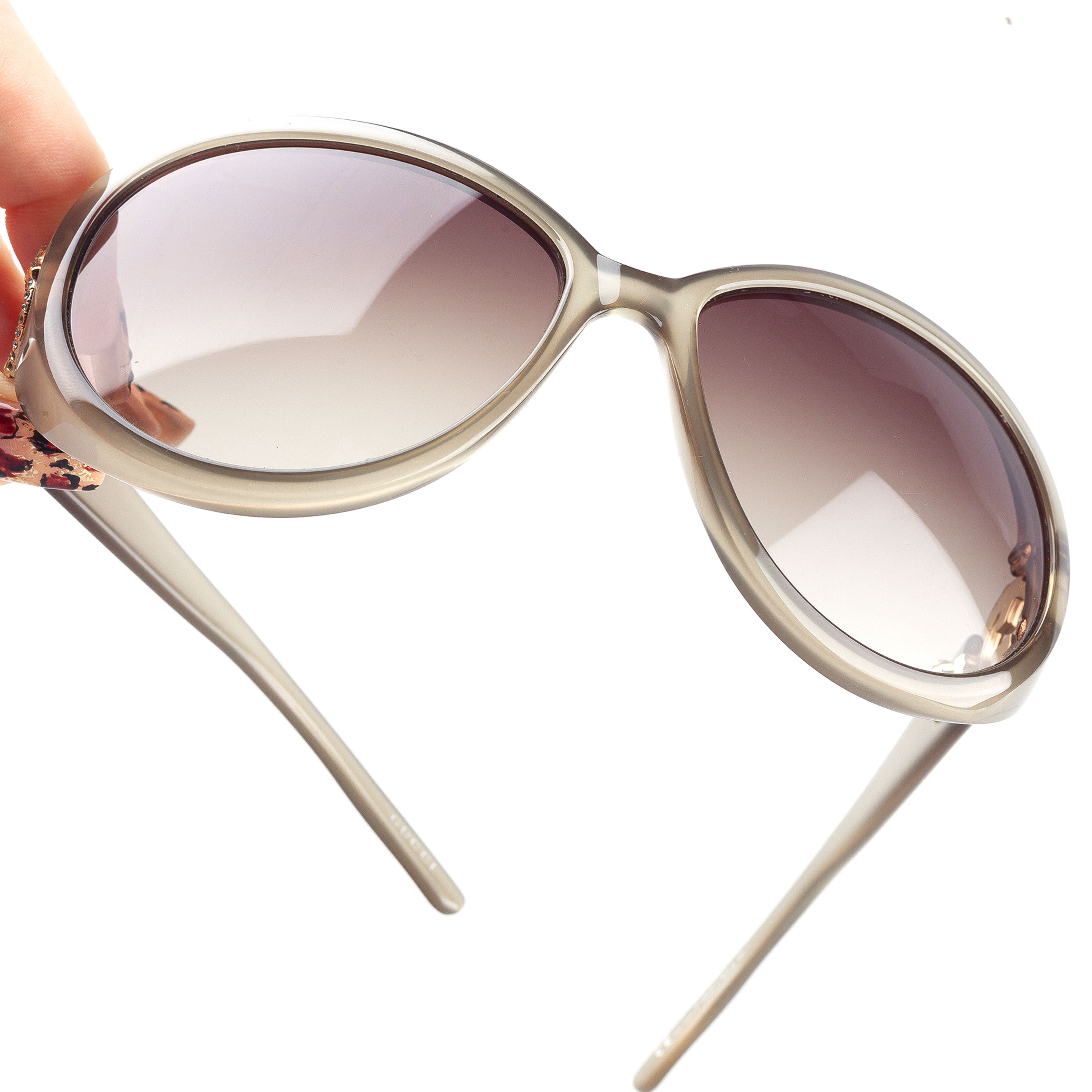 Gucci Gucci GG 3069/S U5MYY Clear Green Vintage Bamboo Sunglasses Size ONE SIZE - 9 Thumbnail