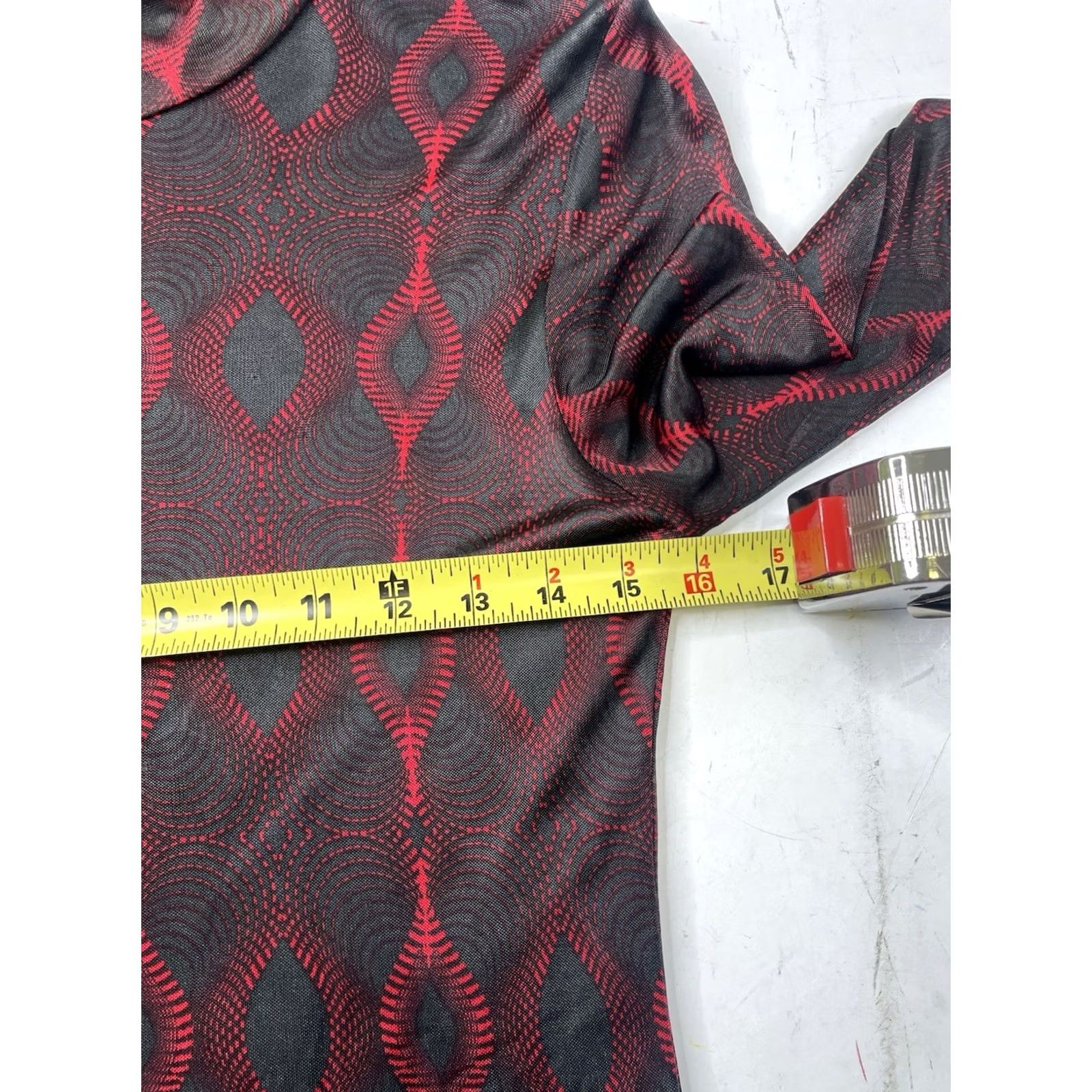 Custo Barcelona VINTAGE Custo Barcelona Dress Black Red Geometric Long Sleeve Turtleneck 4 Women Size S / US 4 / IT 40 - 7 Thumbnail
