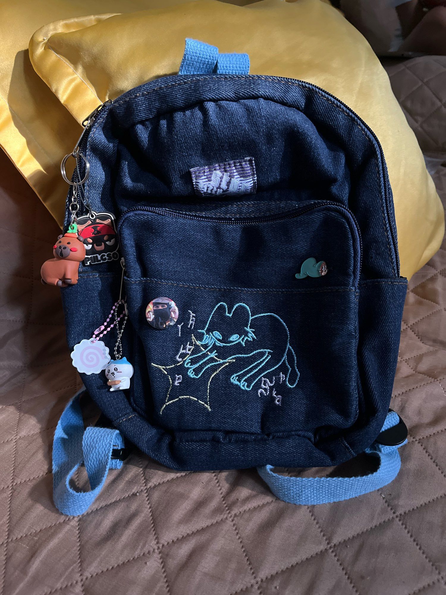 The Unbranded Brand Kawai Cat Denim Backpack Size ONE SIZE - 6 Thumbnail