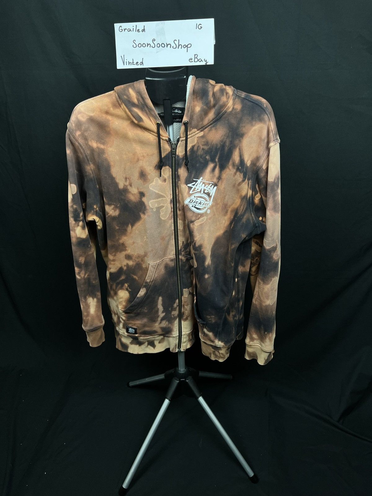 Dickies × Stussy × Vintage Rare Vintage Stüssy & Dickies distressed hoodie Size US XL / EU 56 / 4 - 2 Thumbnail