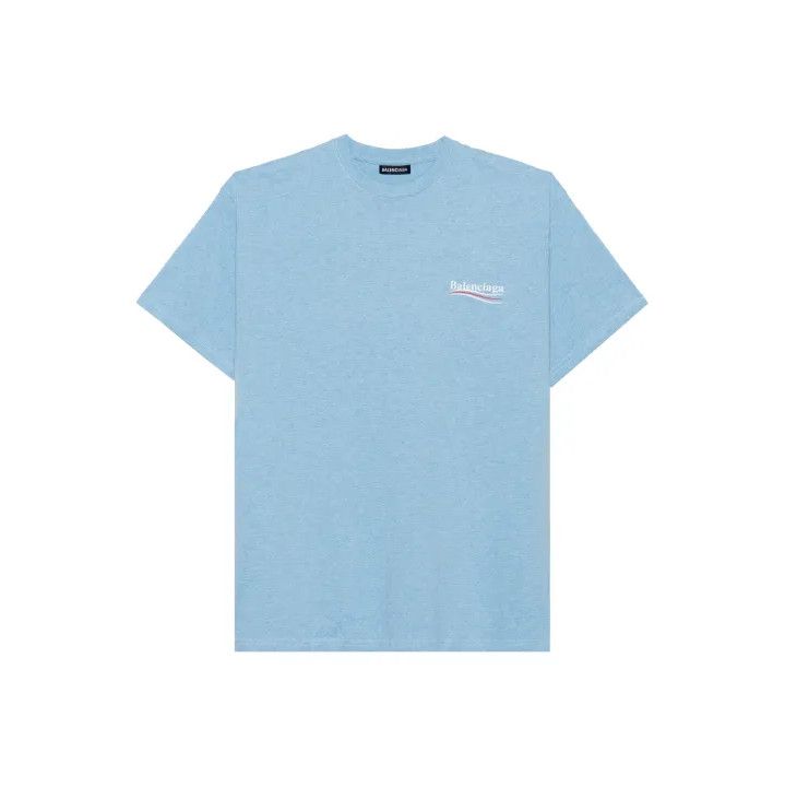 Balenciaga Balenciaga Blue Logo Print Short Sleeve T-Shirt Size US S / EU 44-46 / 1 - 1 Thumbnail