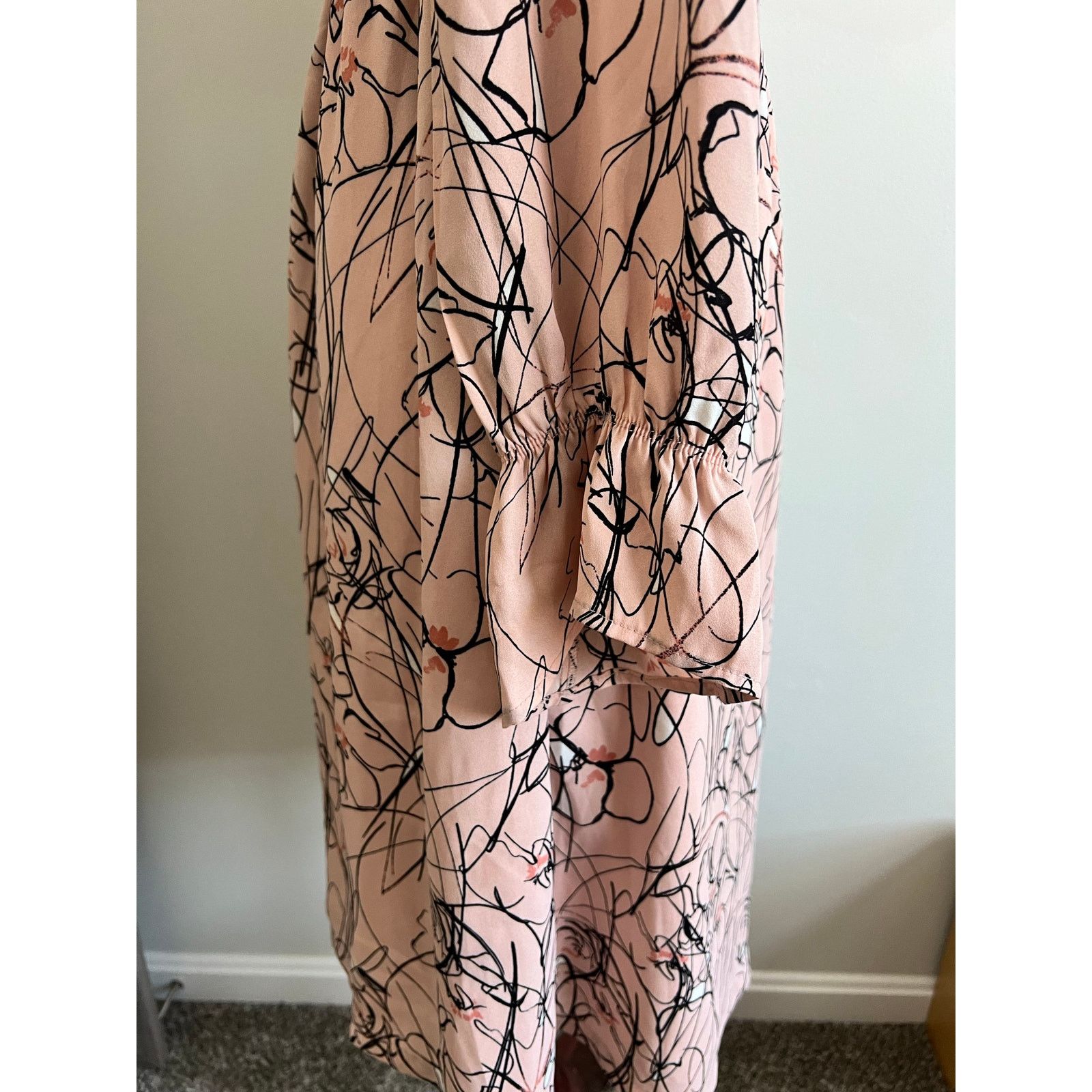 Nordstrom Nordstrom Rack Women's Floral Long Sleeve Pink Midi Dress XS Size XS / US 0-2 / IT 36-38 - 4 Thumbnail