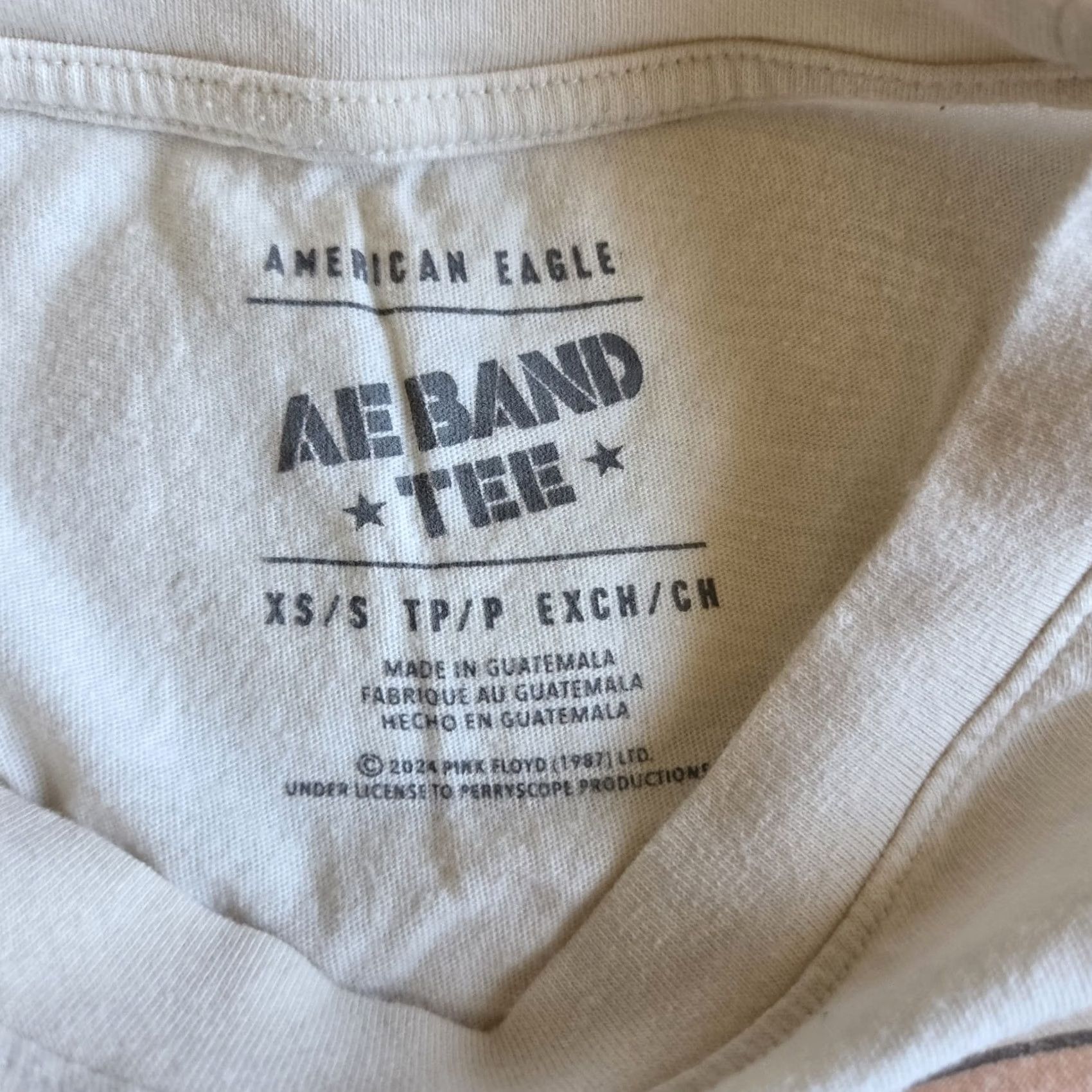American Eagle Outfitters American Eagle Pink Floyd Rock Band Cream Oversized Graphic T-Shirt Tee XS/S Women Size S / US 4 / IT 40 - 3 Thumbnail