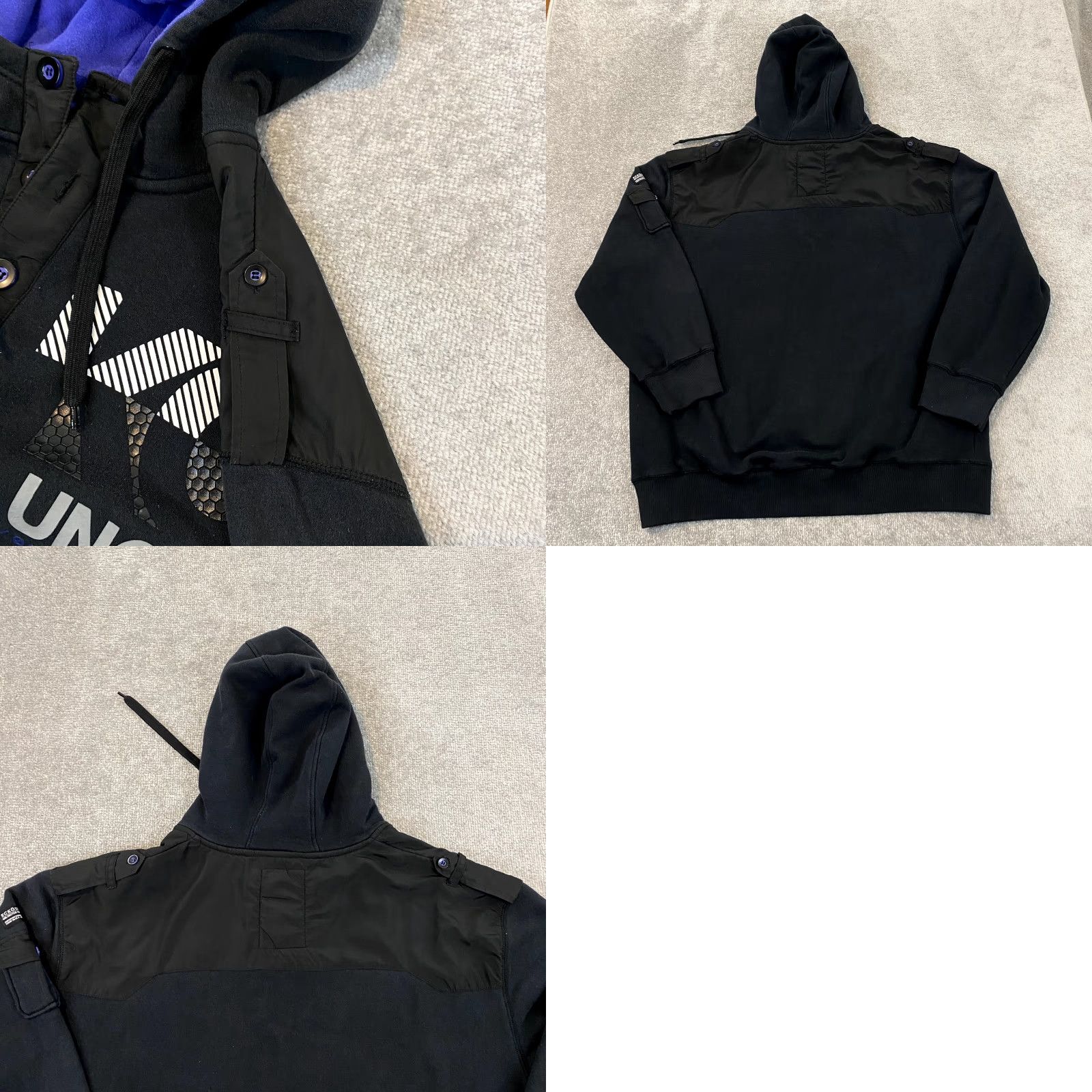 Ecko Unltd. ECKO UNLTD Jacket Mens 2XL Black Fleece 1/4 Button Up Hoodie Skater Grunge Y2K Size US XXL / EU 58 / 5 - 9 Thumbnail