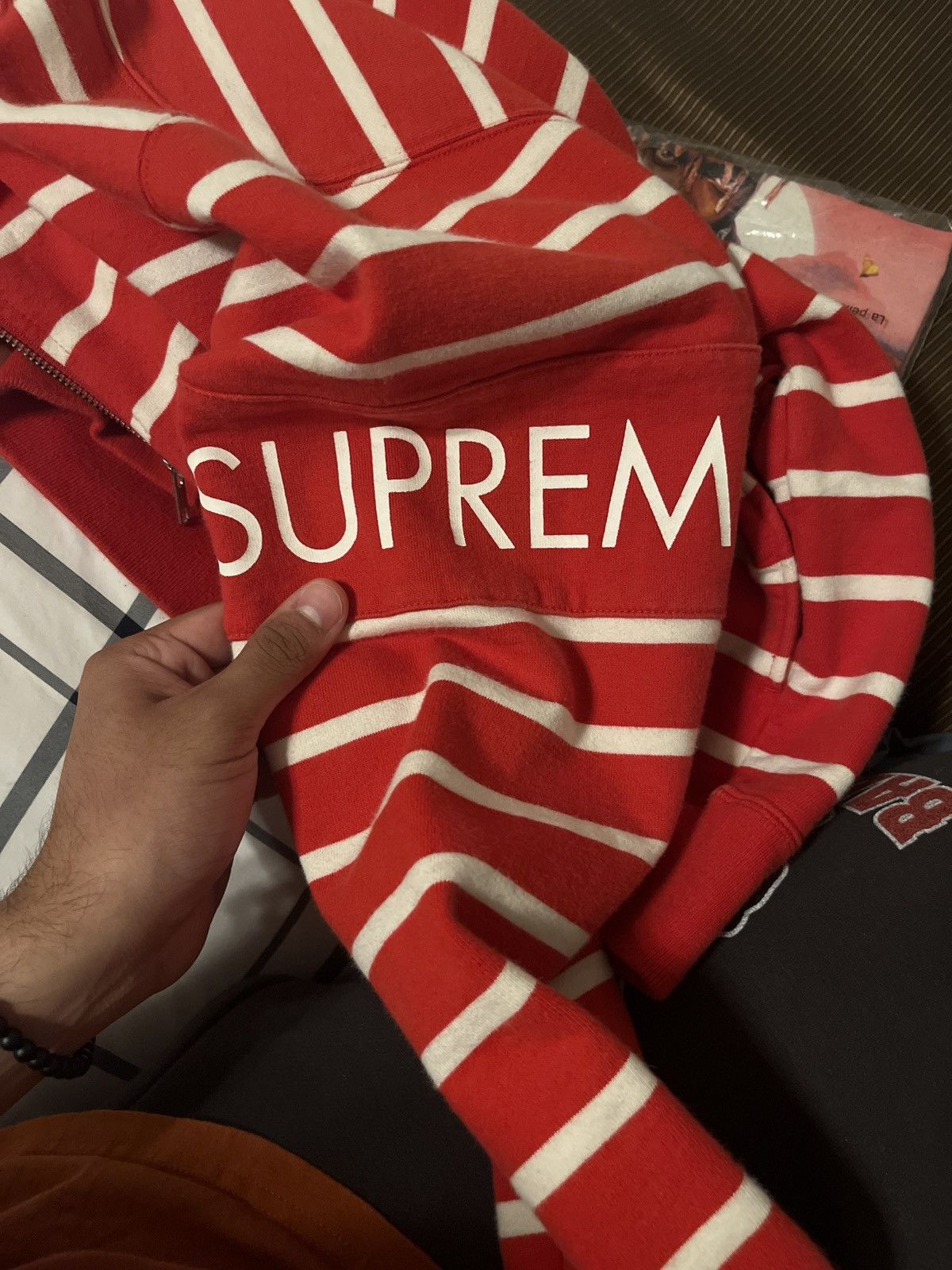 Supreme Supreme Striped Quarter Zipped Sweater Size US M / EU 48-50 / 2 - 4 Thumbnail