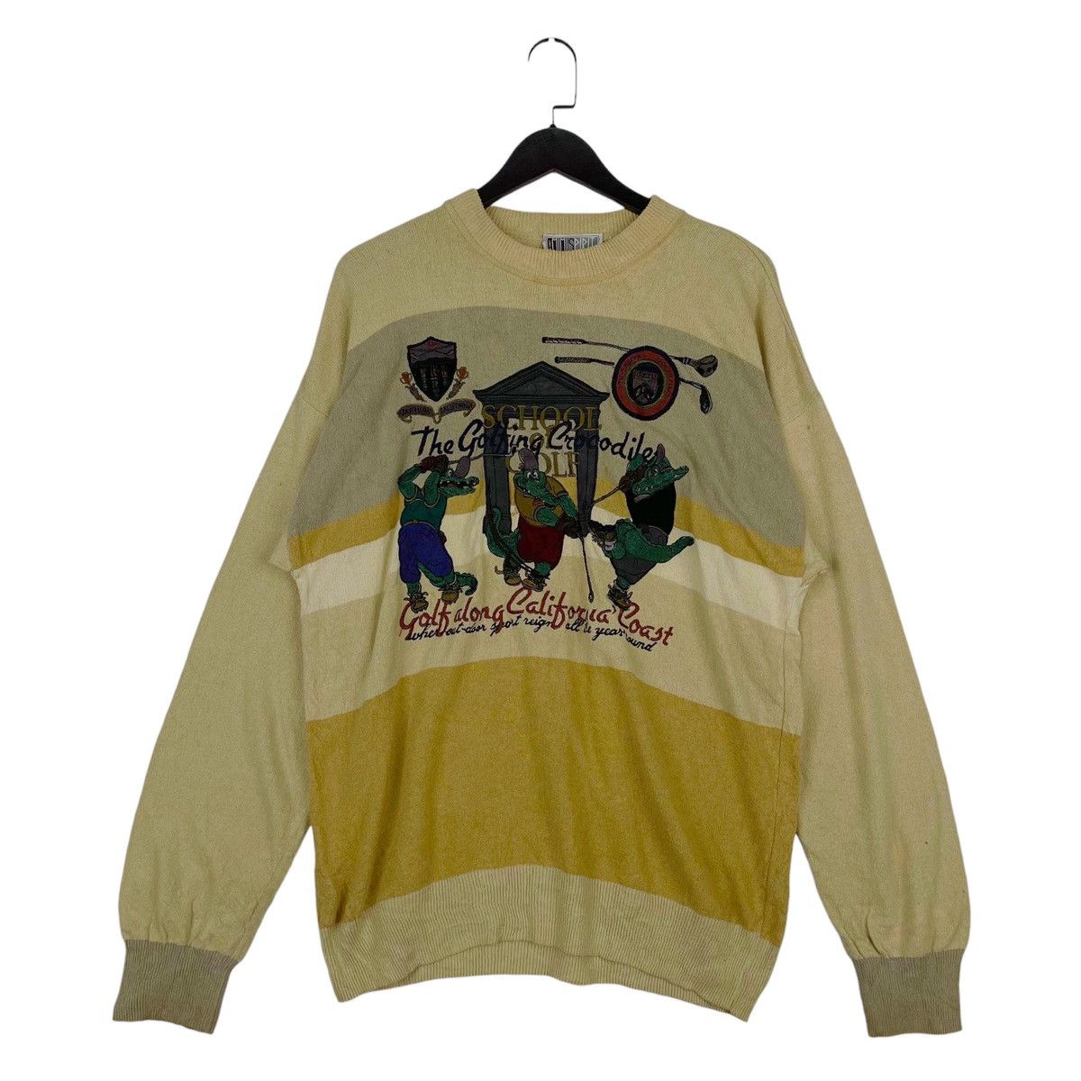 Vintage Vintage School The Golfing Crocodile Embroidered Cream Size US XL / EU 56 / 4 - 1 Thumbnail