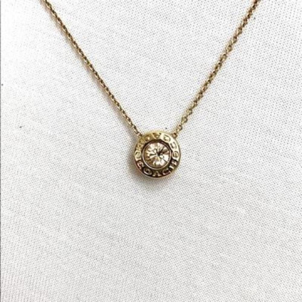 Coach COACH Open Circle Stone Crystal Gold Tone Necklace Size ONE SIZE - 2 Thumbnail