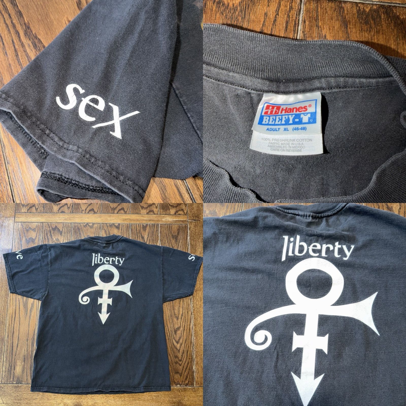 Hanes VINTAGE Prince Liberty Sex Love Emancipation Tour T Shirt XL Double Sided Hanes Unisex Adults Black 1990s 90s Music Band Prince Size US XL / EU 56 / 4 - 8 Thumbnail