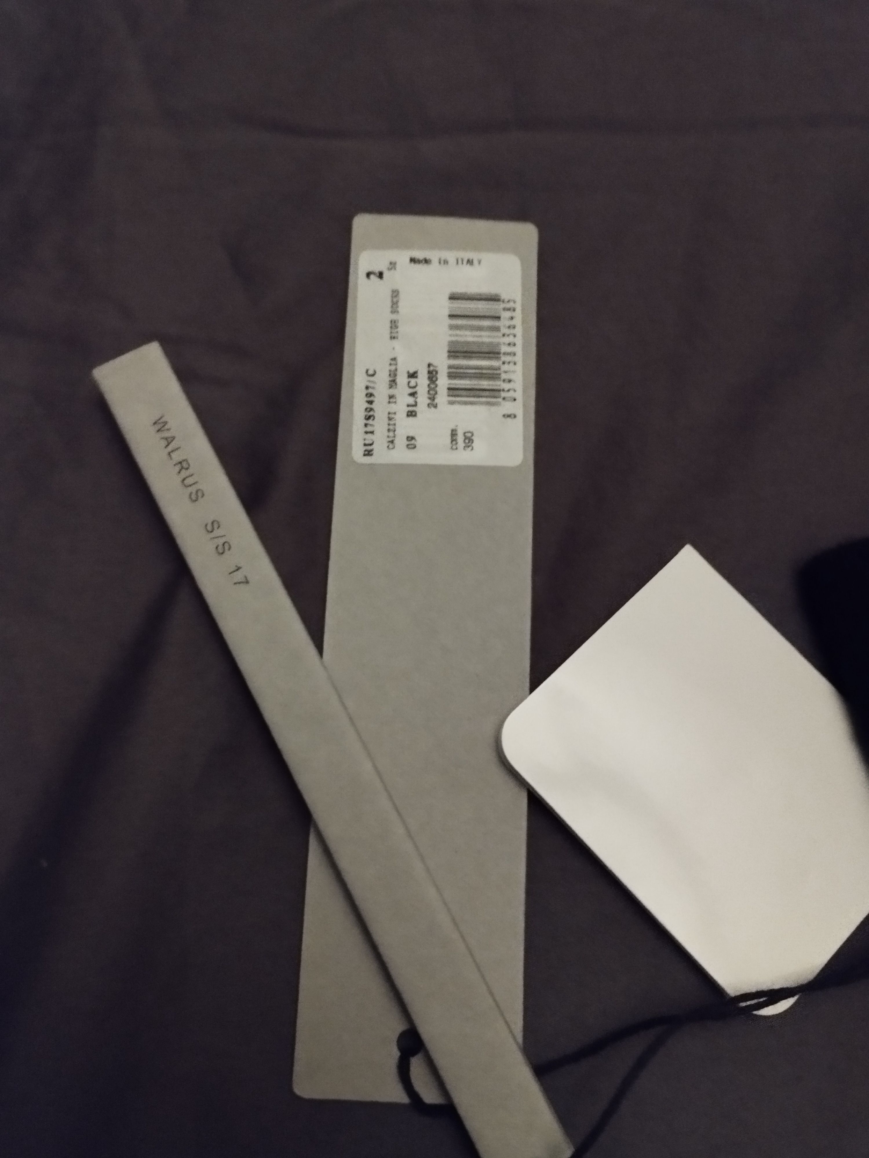 Rick Owens WALRUS SS 17 RICK OWENS HIGH BLACK SOCKS Size 42 - 2 Thumbnail