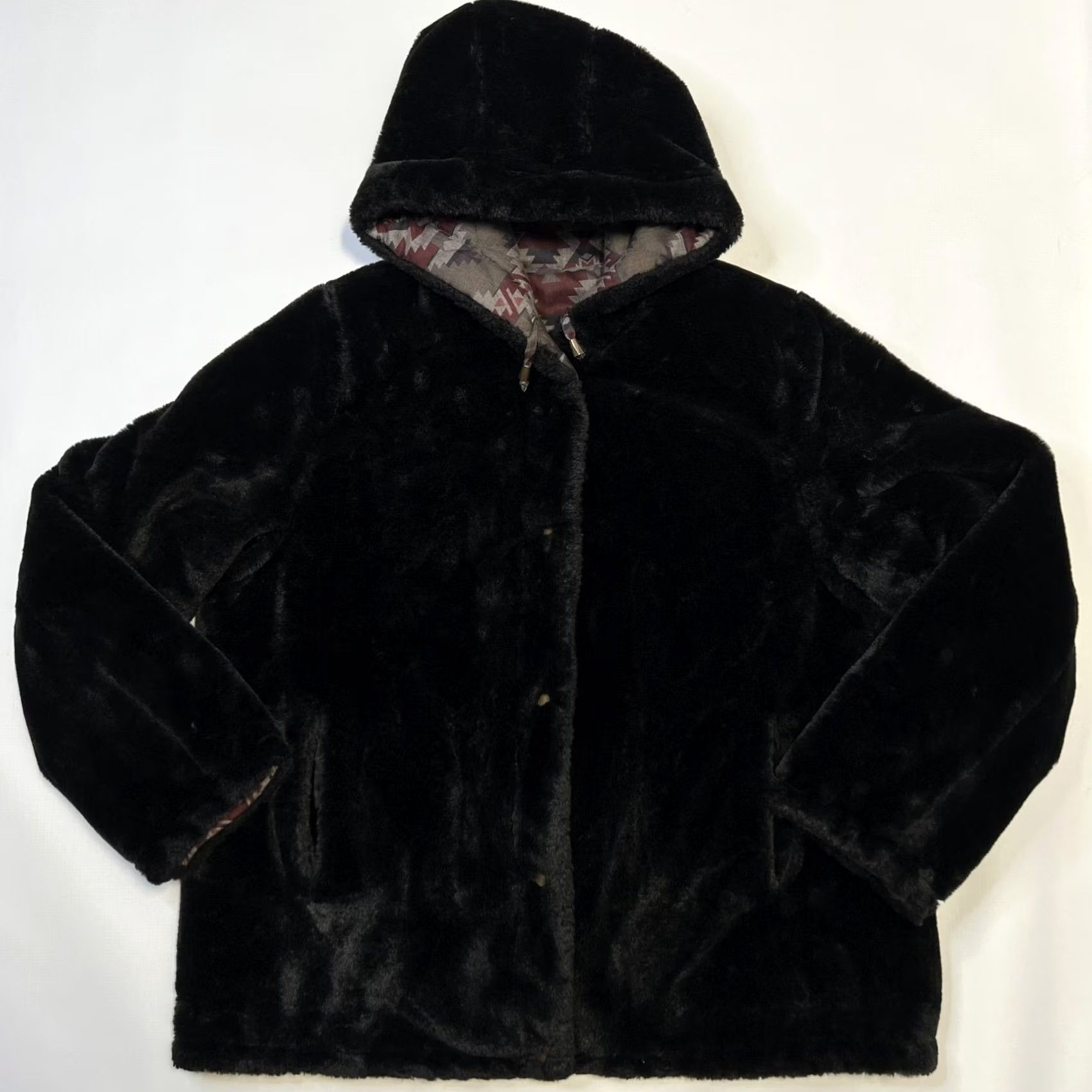 Pendleton Pendleton Jacket Womens Large Reversible Hooded Sherpa Aztec Pattern Coat Jacket Regular Brown Geometric Southwestern Mens? Womens Size L / US 10 / IT 46 - 3 Thumbnail