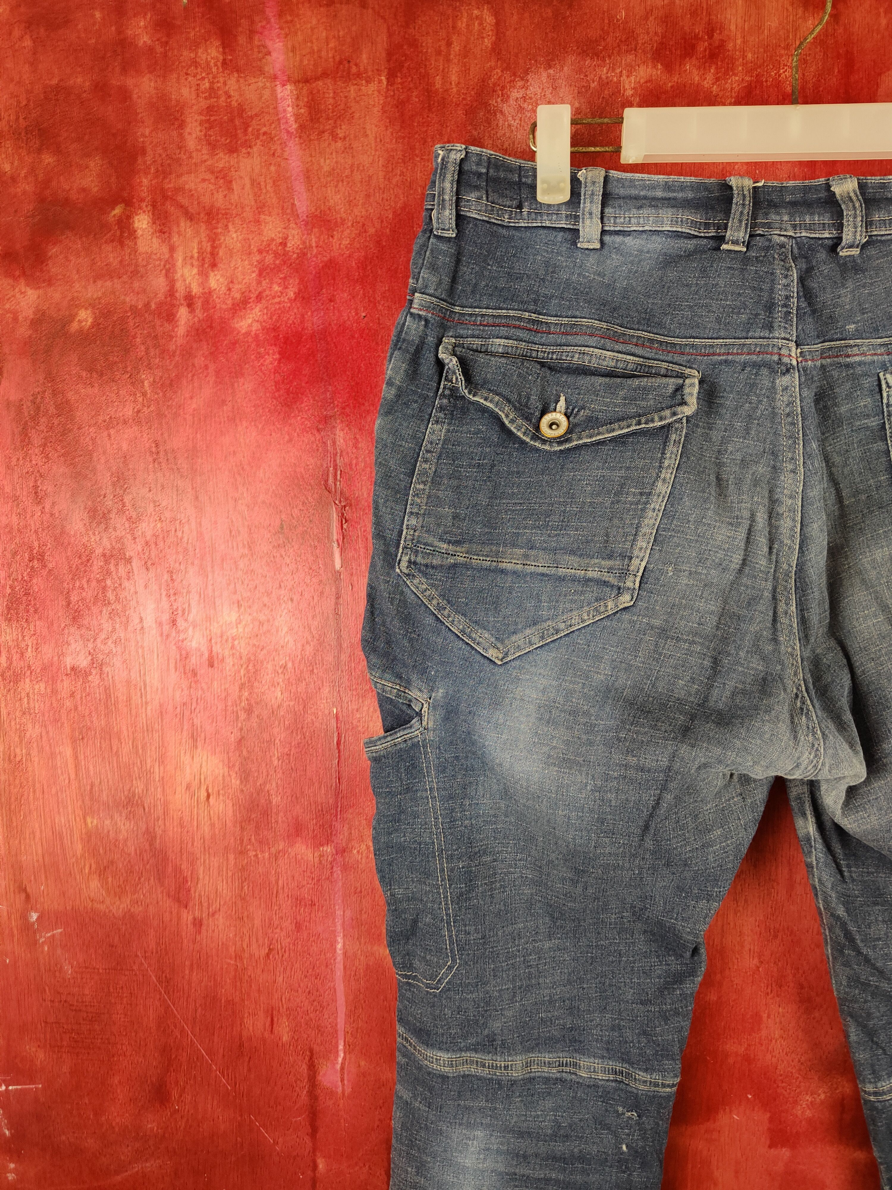 Japanese Brand FieldCore Blue Distressed Ripped Stretch Jeans #S2125 Size US 34 / EU 50 - 10 Thumbnail