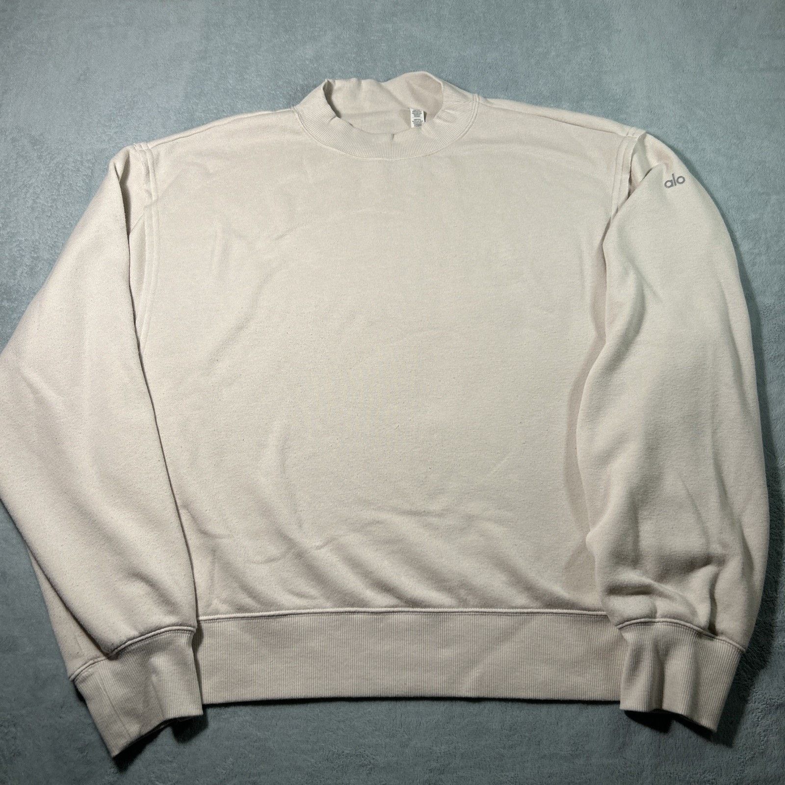 Alo Alo Blank Crewneck Sweatshirt Large Sweater Cream Ivory Size US L / EU 52-54 / 3 - 1 Thumbnail