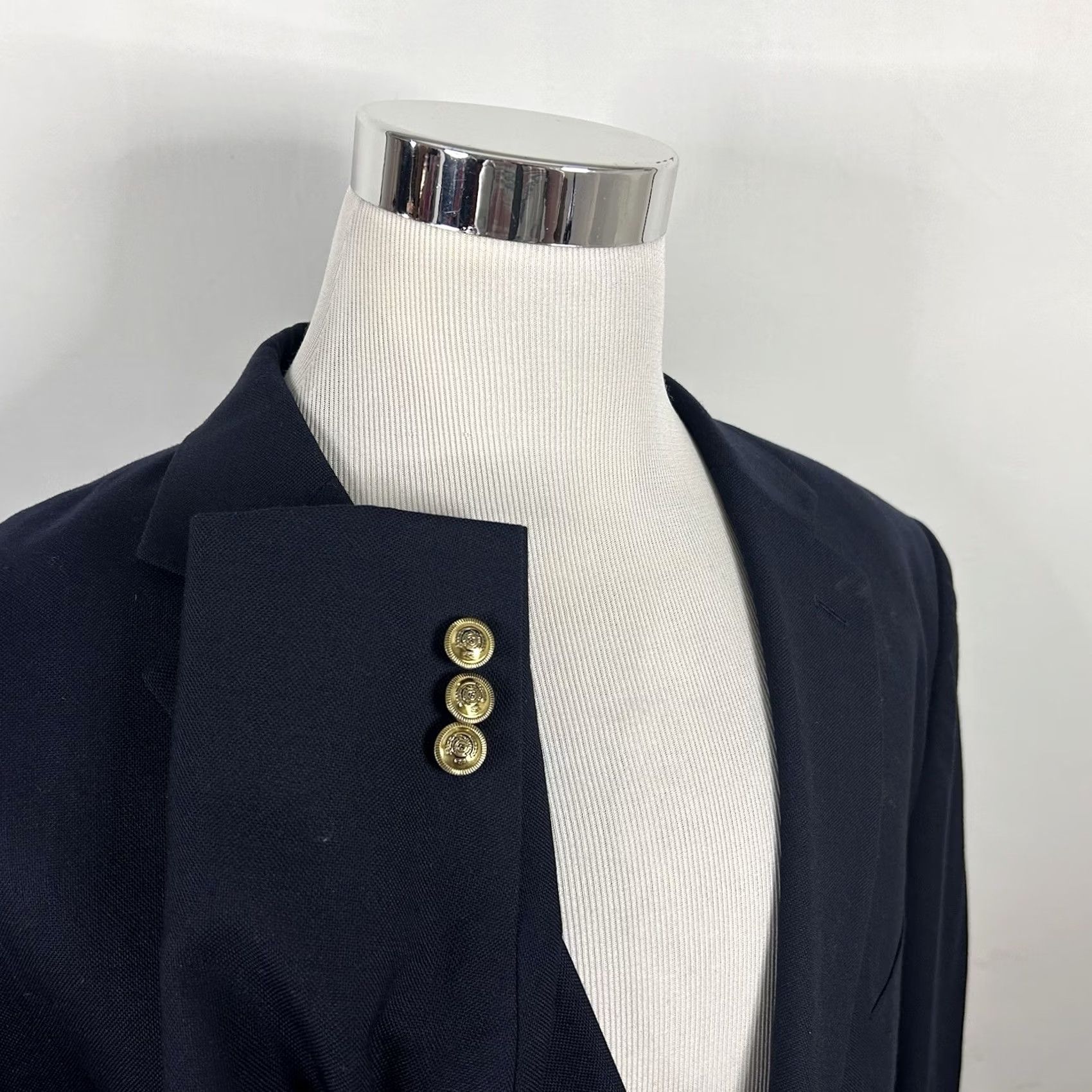 Stafford Stafford 50R Blazer Wool Blend Navy Blue Two Button Lined Vented Mens Blazer Size 50R - 2 Thumbnail