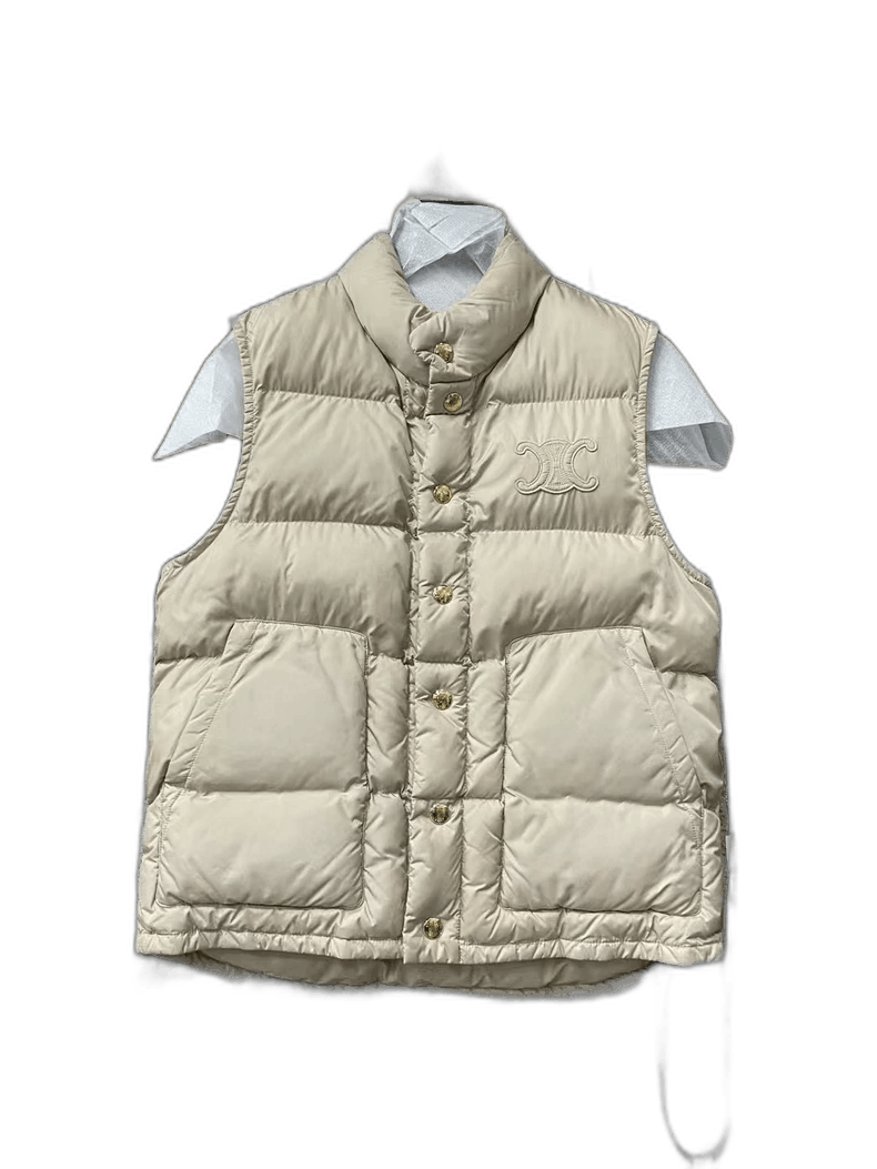 Celine Celine Beige Padded Quilted Vest Jacket Size US S / EU 44-46 / 1 - 1 Thumbnail