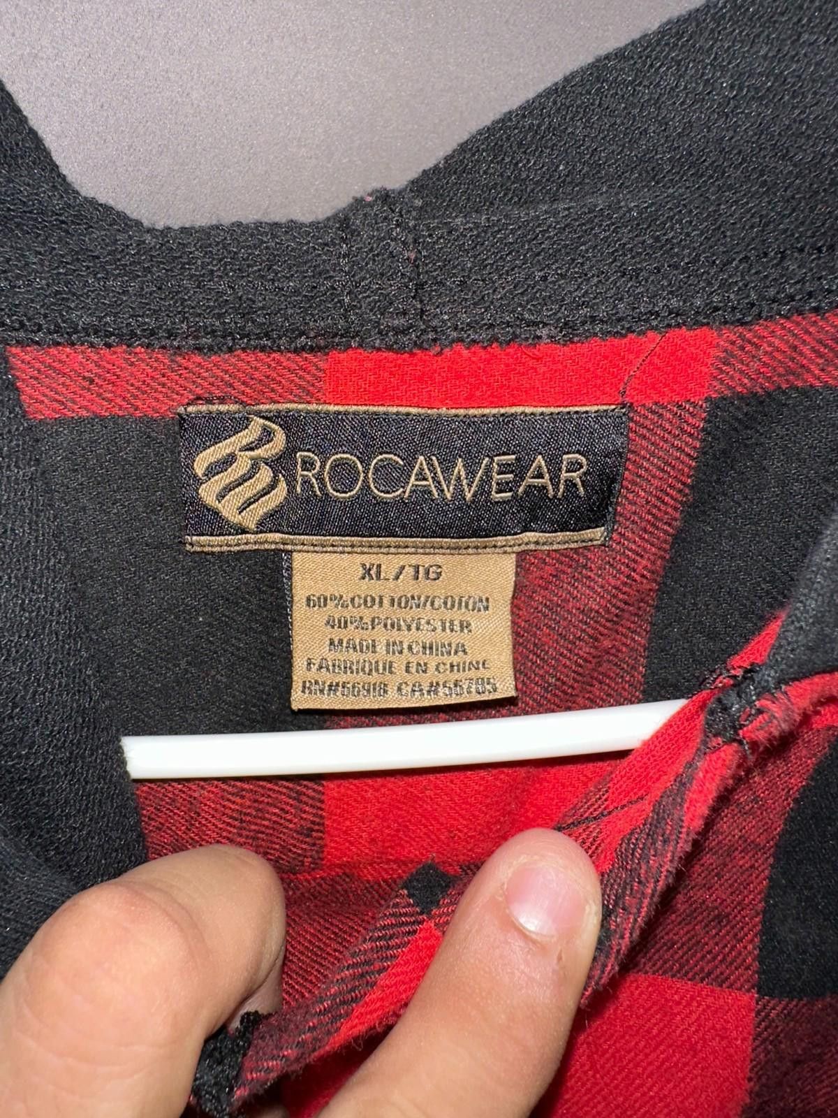 Rocawear Rocawear Flannel Hoodie XL Red Black Plaid Size US XL / EU 56 / 4 - 6 Thumbnail