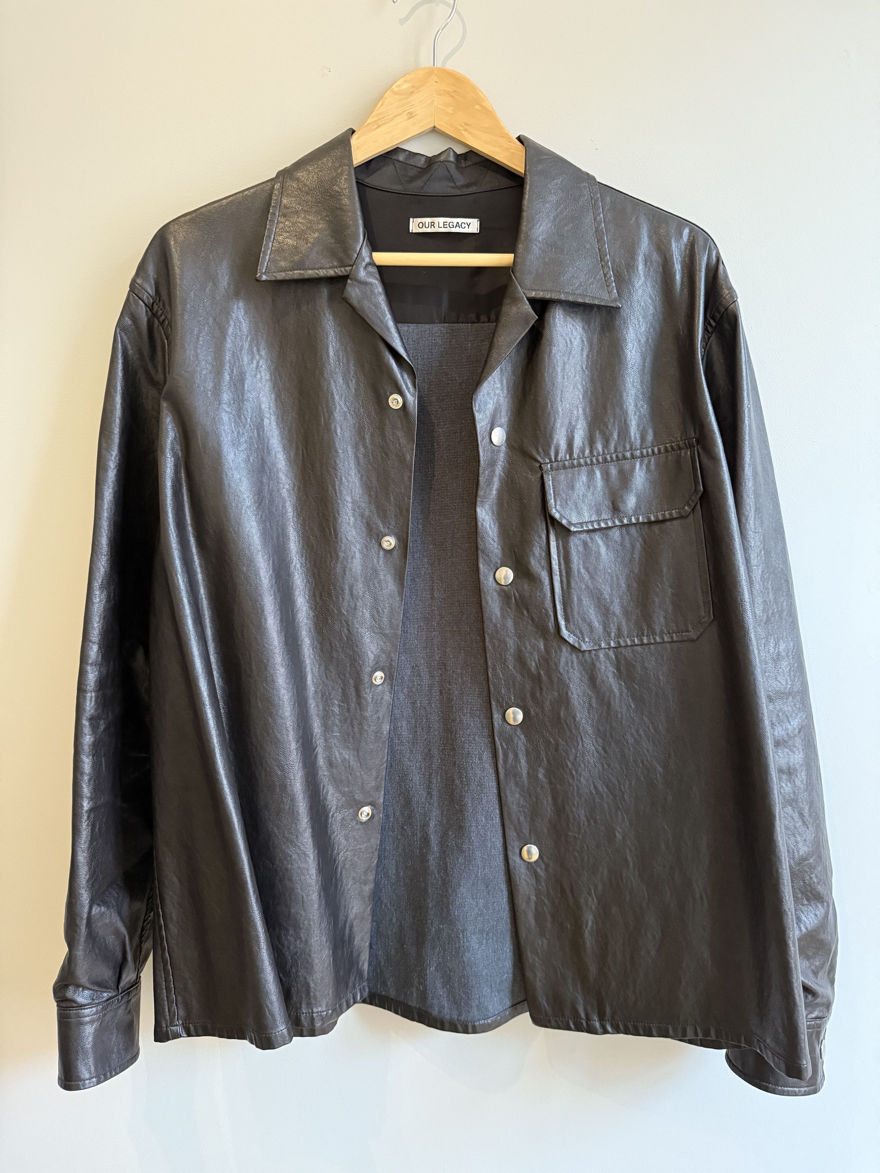Our Legacy Our Legacy Brown Fake Leather Shirt Size US S / EU 44-46 / 1 - 7 Thumbnail