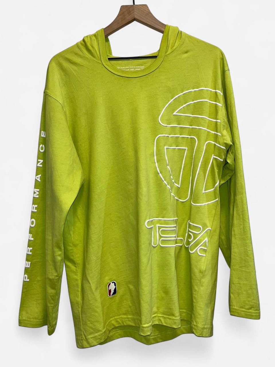 Telfar Lime Green Neon Hooded Performance Longsleeve Size US S / EU 44-46 / 1 - 1 Thumbnail