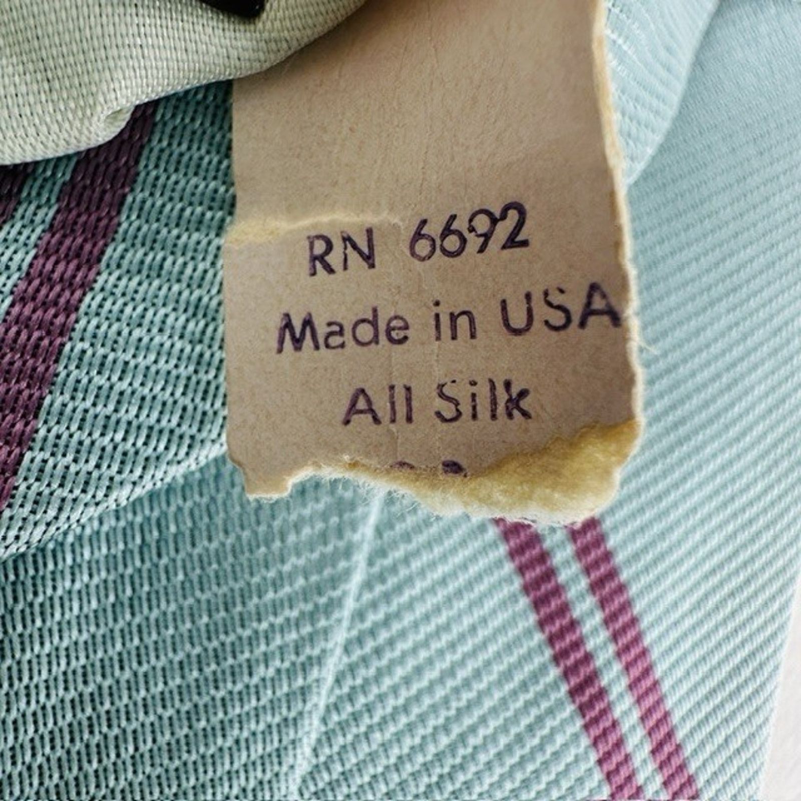 Other Tattersall tie Blue Striped 55" Silk Preppy Grandpacore VTG Size ONE SIZE - 3 Thumbnail