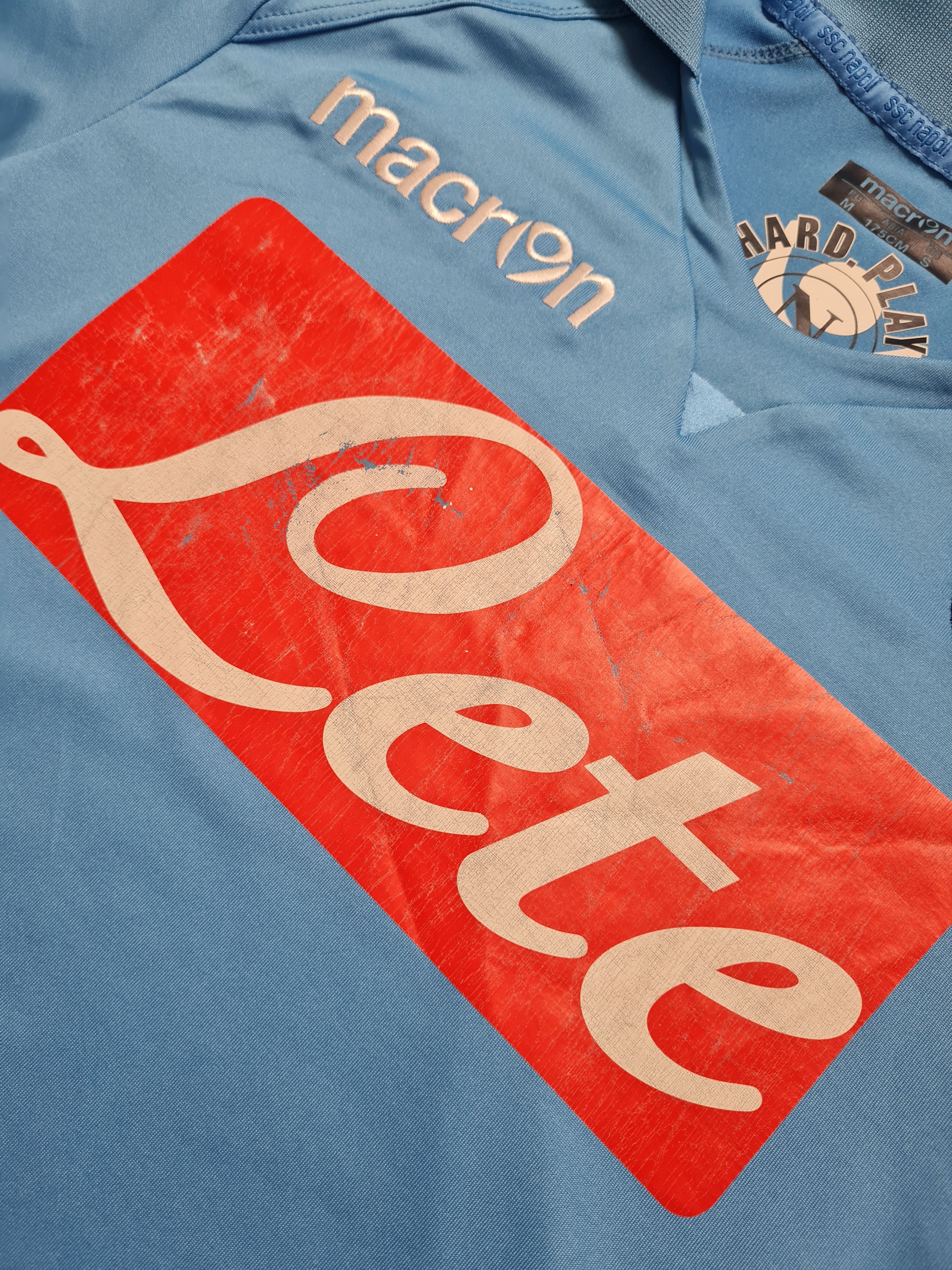 Macron Macron 2013-14 SSC Napoli Soccer Shirt Blue Men's Size S-M Size US S / EU 44-46 / 1 - 12 Thumbnail