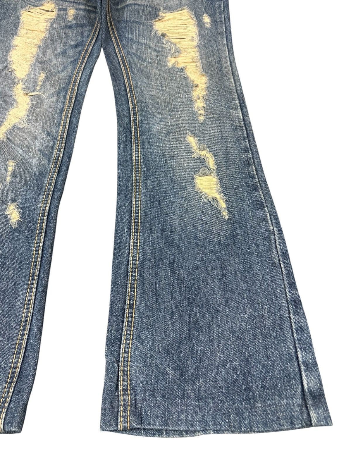 Hysteric Glamour Vintage Japanese Rusty Studded Bead Distress Flare Jeans Size 30" / US 8 / IT 44 - 7 Thumbnail