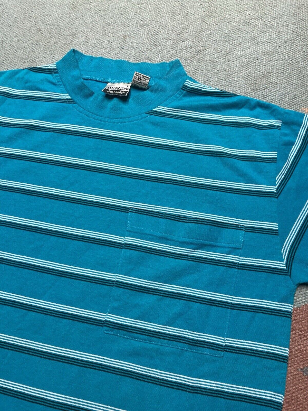 Vintage VTG 80s striped pocket t shirt soft single stitch large Size US L / EU 52-54 / 3 - 3 Thumbnail