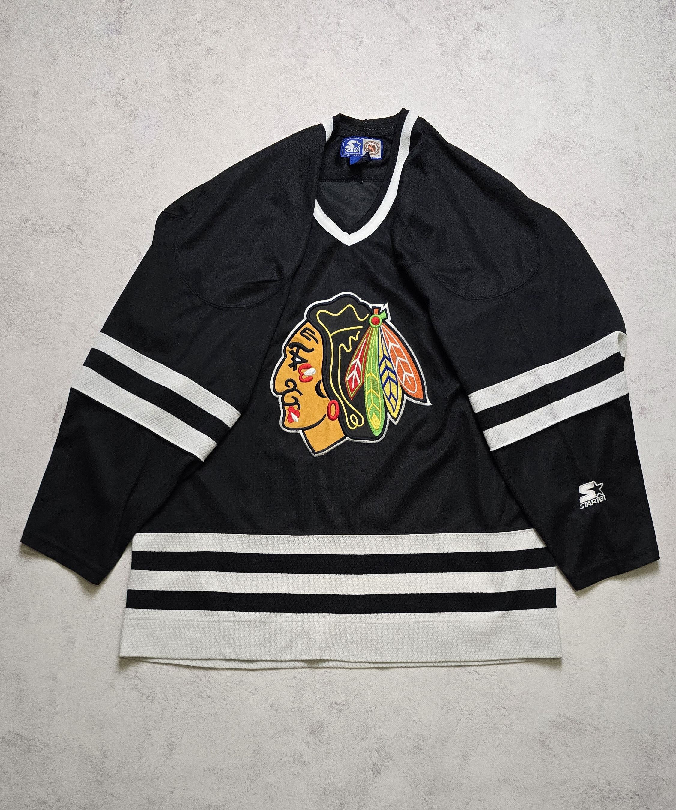 Starter Rare VTG Starter Chicago Blackhawks Ice Hockey NHL Jersey Size US L / EU 52-54 / 3 - 3 Thumbnail