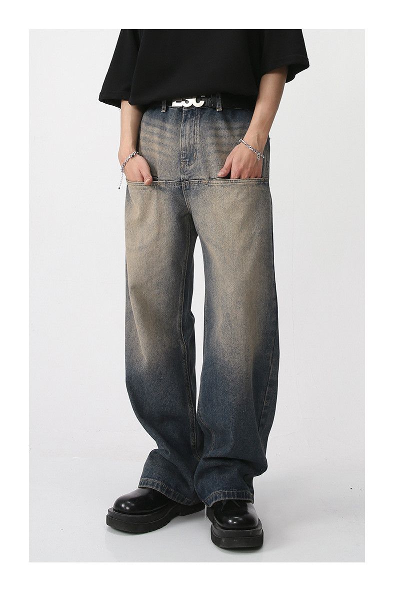 Japanese Brand × Jean Washed distressed vintage high waist loose straight jeans Size US 32 / EU 48 - 1 Thumbnail