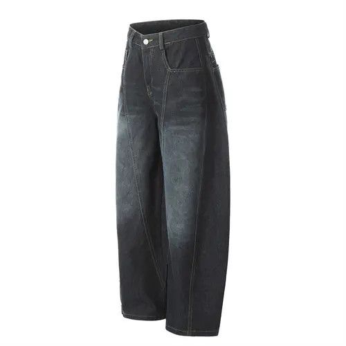 Japanese Brand × Jean Men's street loose wide-leg letters embroidered washed jeans Size US 32 / EU 48 - 2 Thumbnail