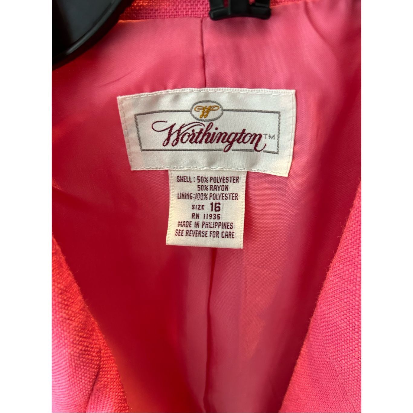 Worthington Worthington Women’s Suit Jacket Blazer Pink Shoulder Pads Lo Size XXL / US 16-18 / IT 52-54 - 3 Thumbnail