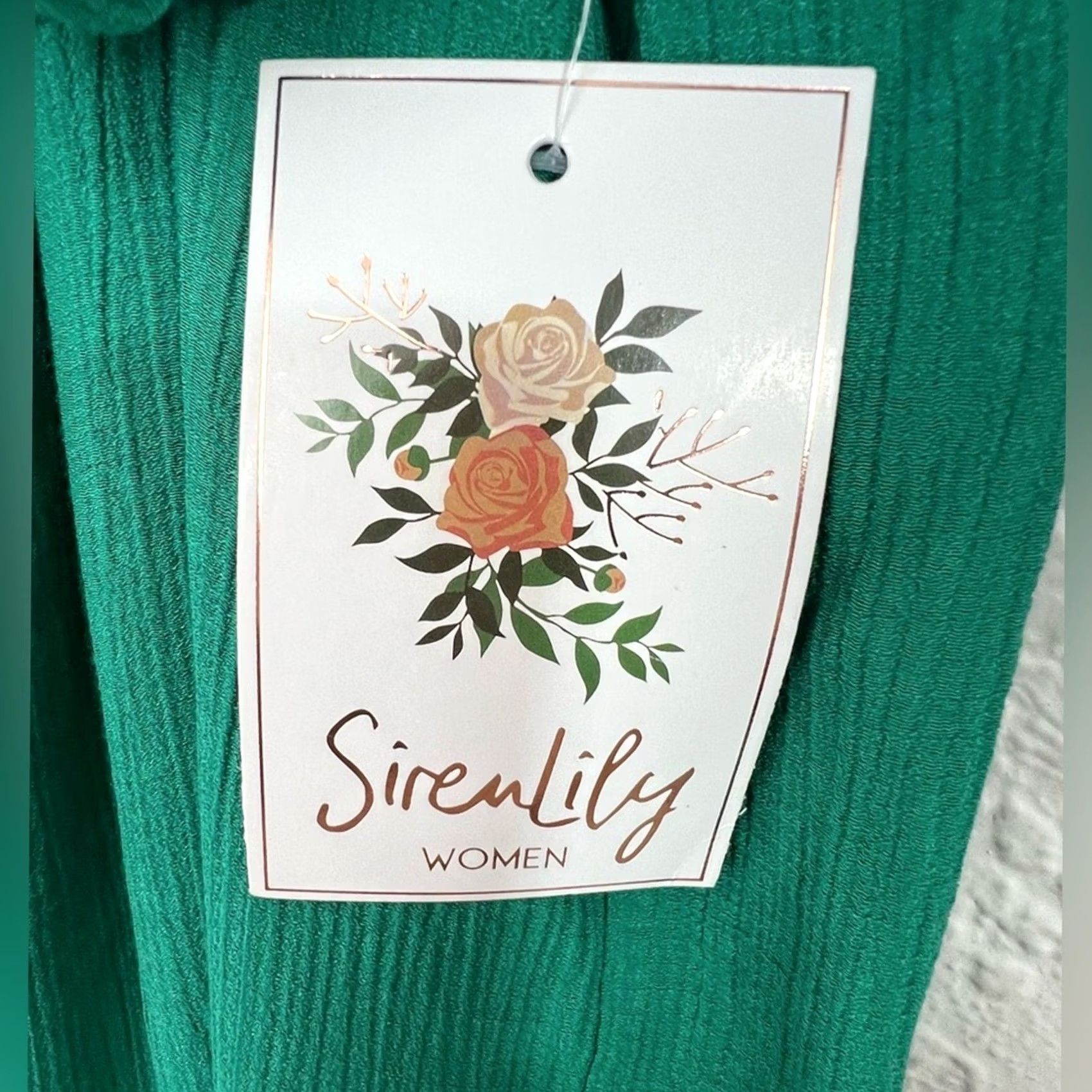 Vintage Siren Lily Dress Women 2X Green Lined Plus NWT 22x40 Size XXL / US 16-18 / IT 52-54 - 3 Thumbnail
